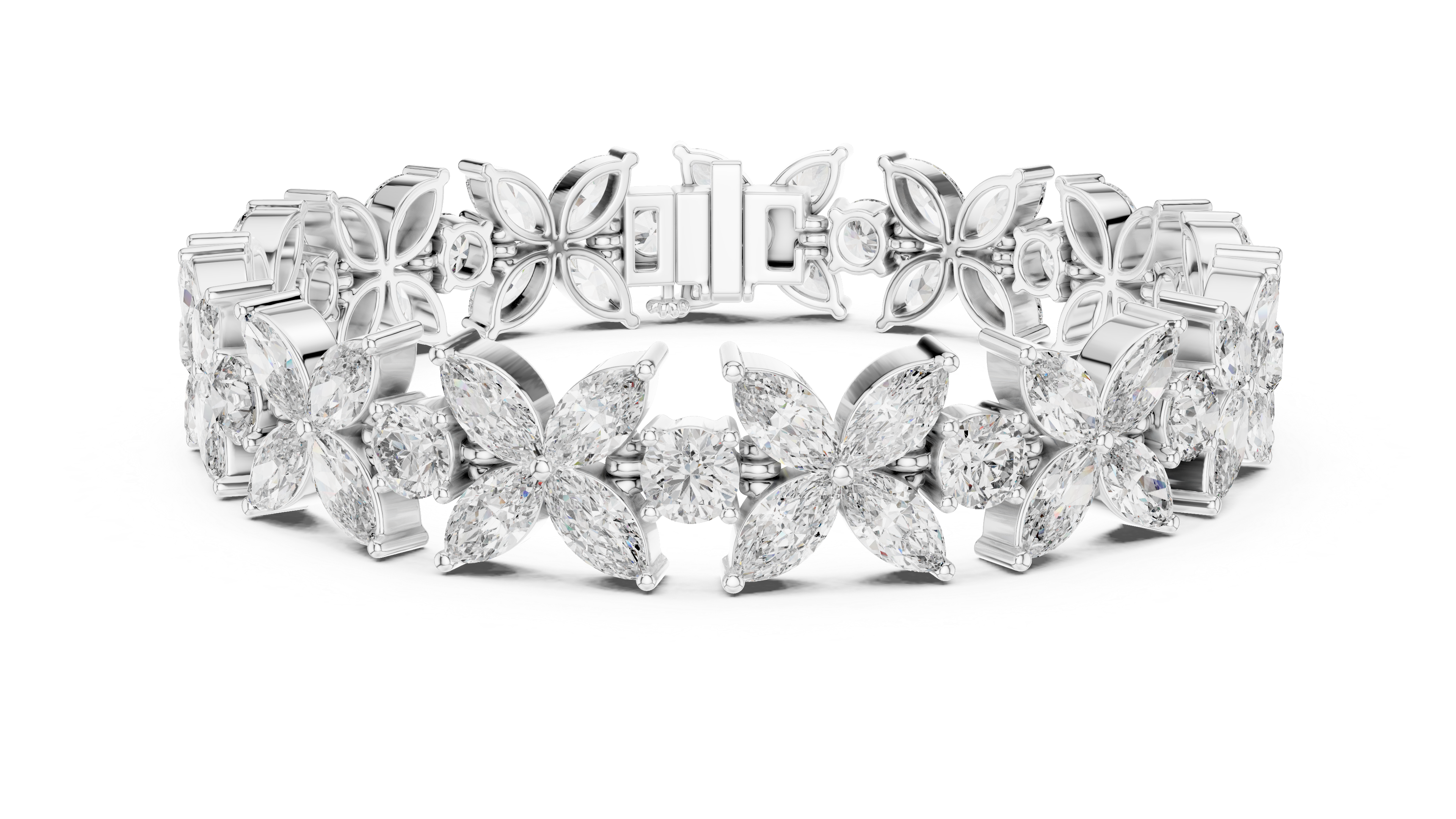 Luxury Floral Diamond Bracelet