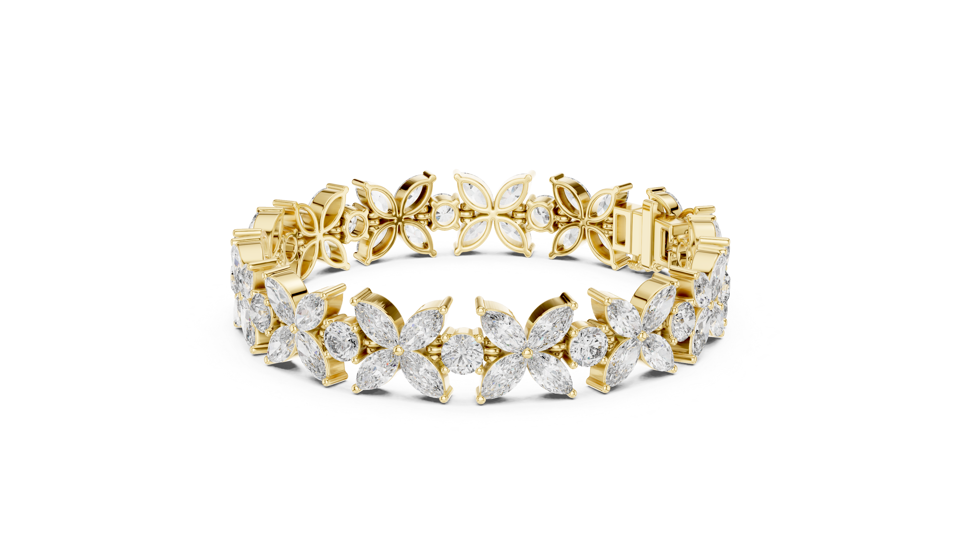 Luxury Floral Diamond Bracelet