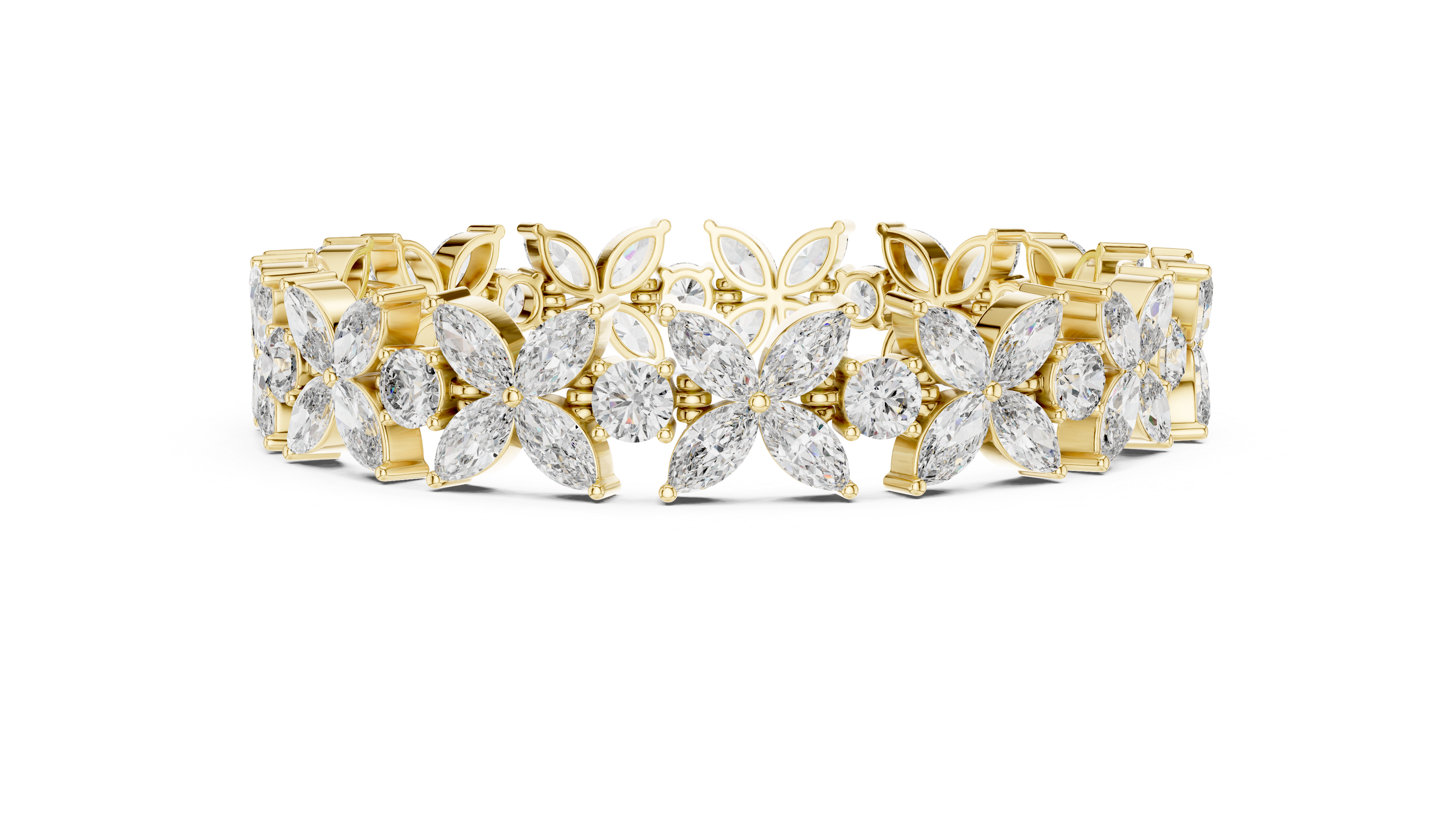 Luxury Floral Diamond Bracelet