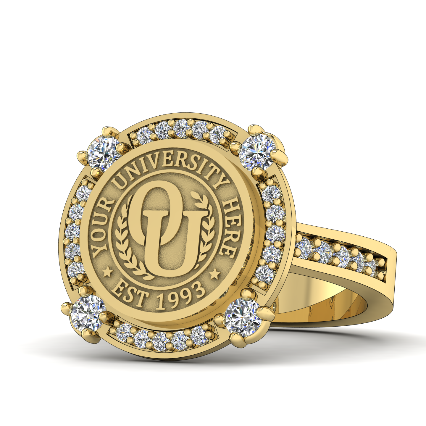 F-Sparkles | Channel Core Band Custom College Ring
