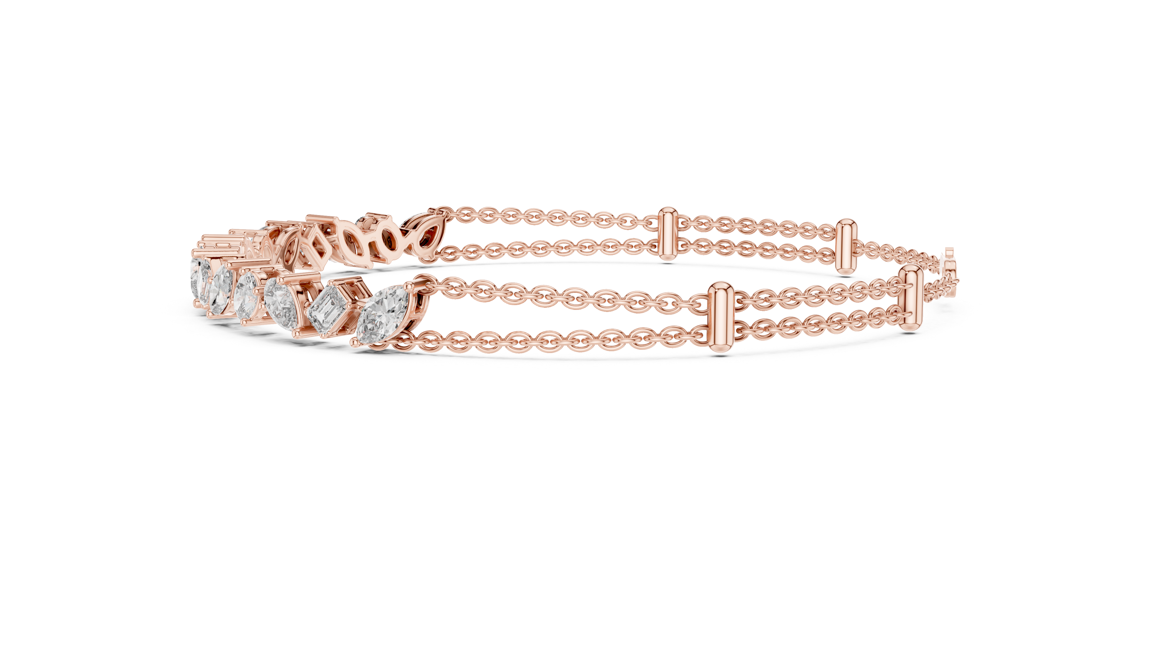 Mixed Cut Diamond Chain Bracelet