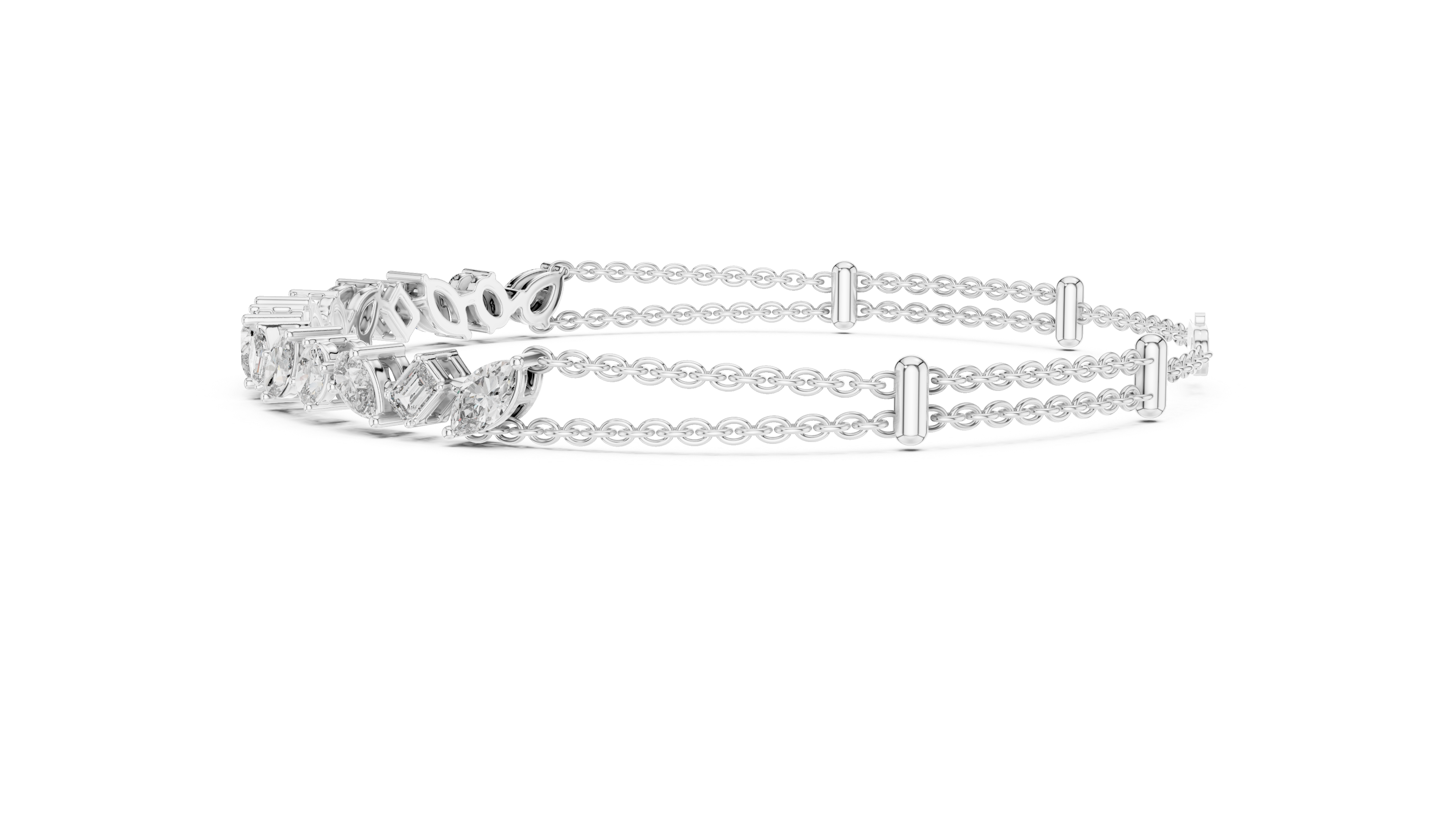 Mixed Cut Diamond Chain Bracelet