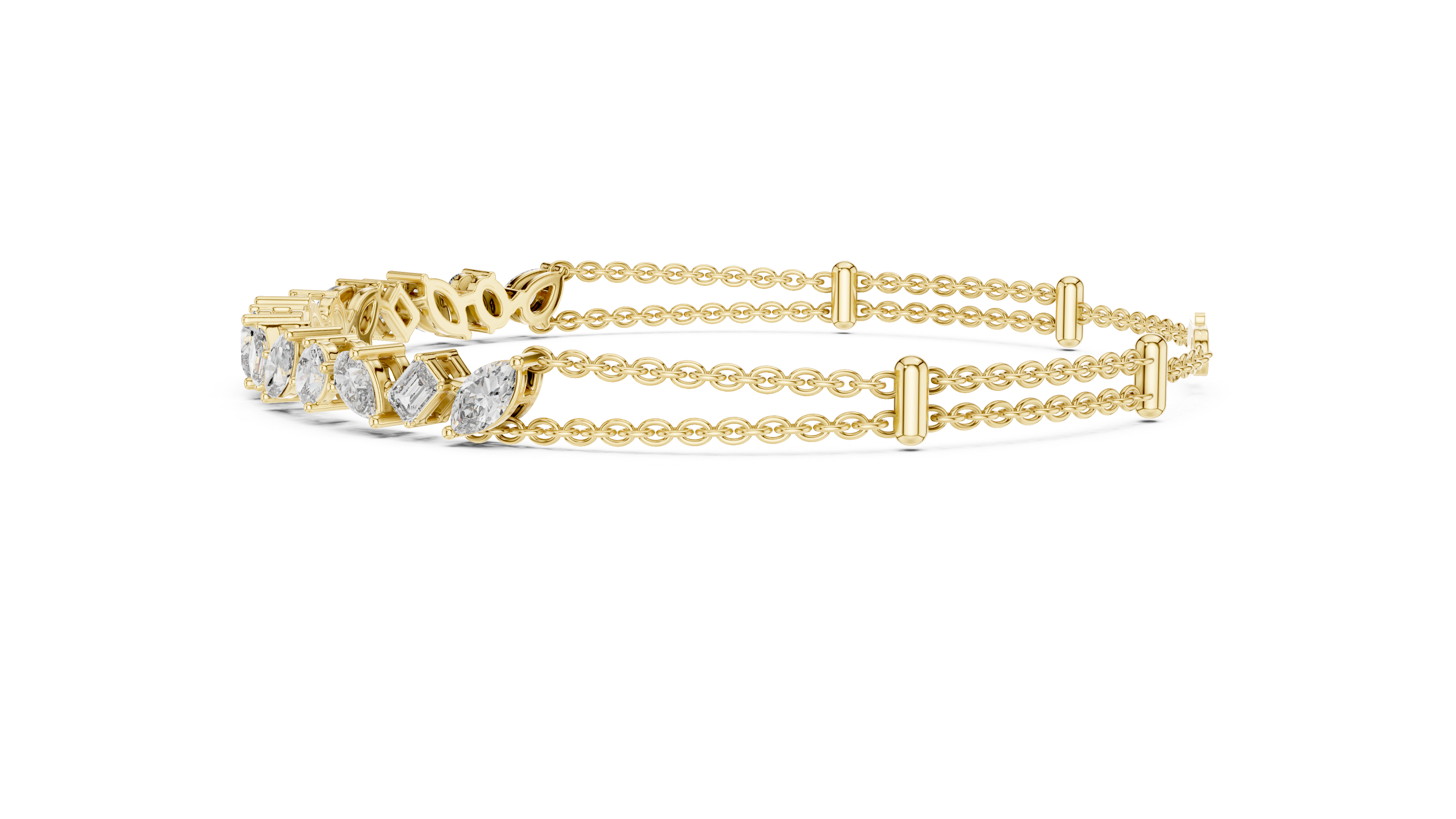 Mixed Cut Diamond Chain Bracelet