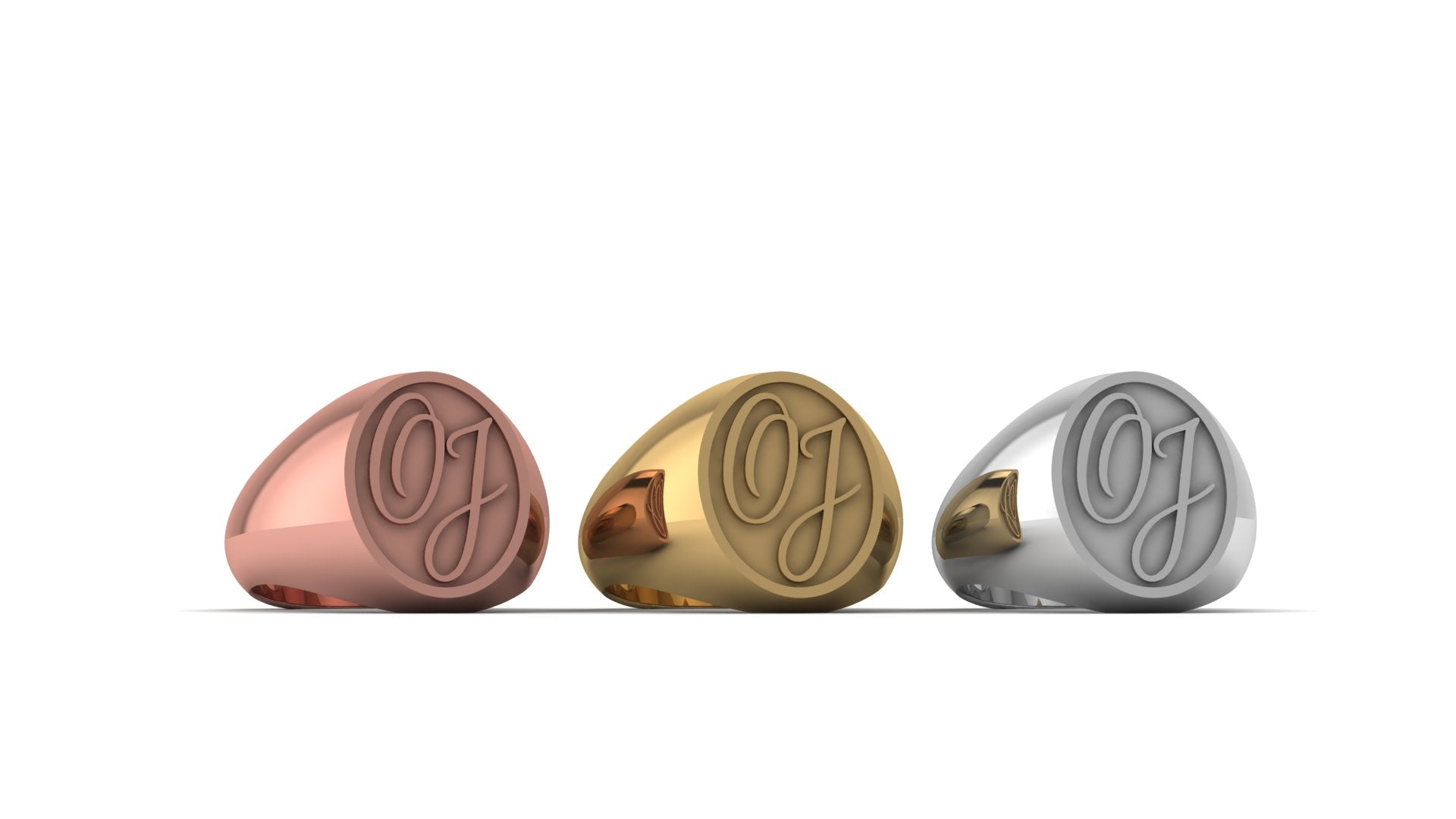 Custom Monogram Ring – Handcrafted Precious Round Face Signet Ring
