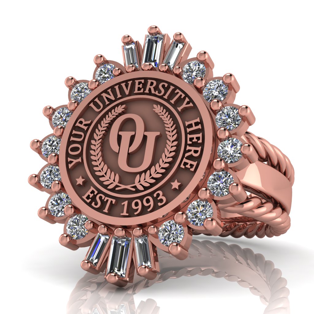 Seren | Rope Edge Band Custom Collage Ring