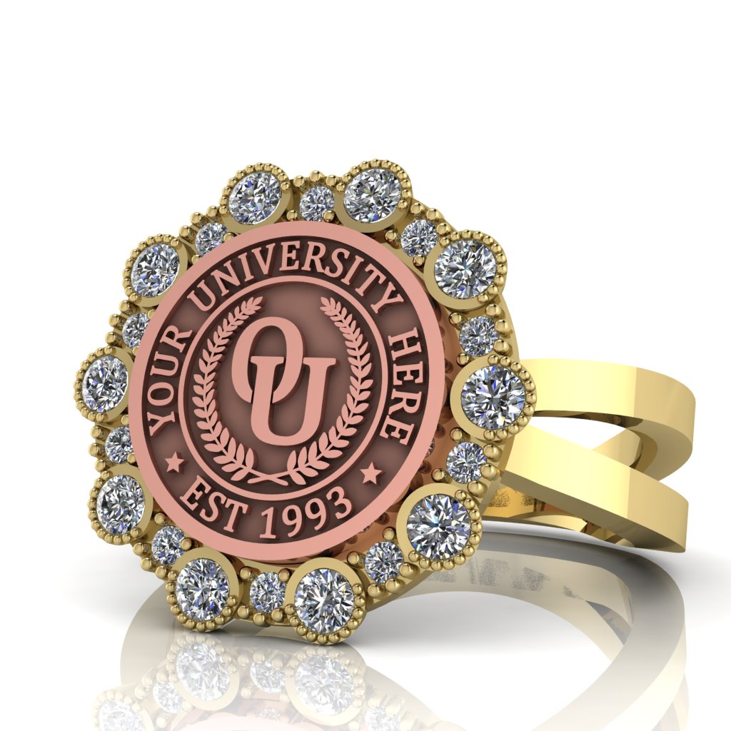 Belgi | Knife Edge Band Custom Collage Ring