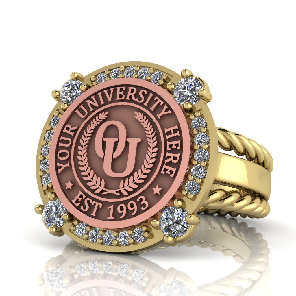 Voir | Rope Edge Band Custom College Ring