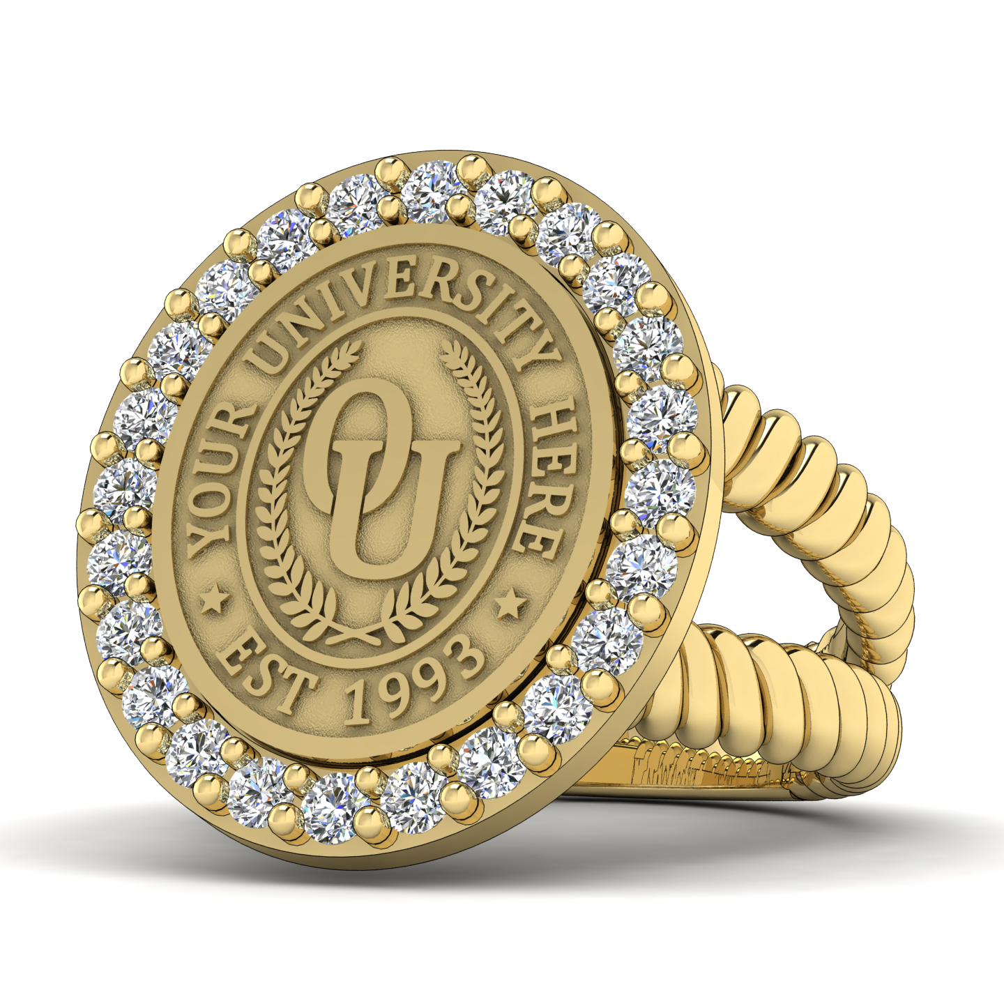 Circum Oval | V-Rope Band Custom College Ring