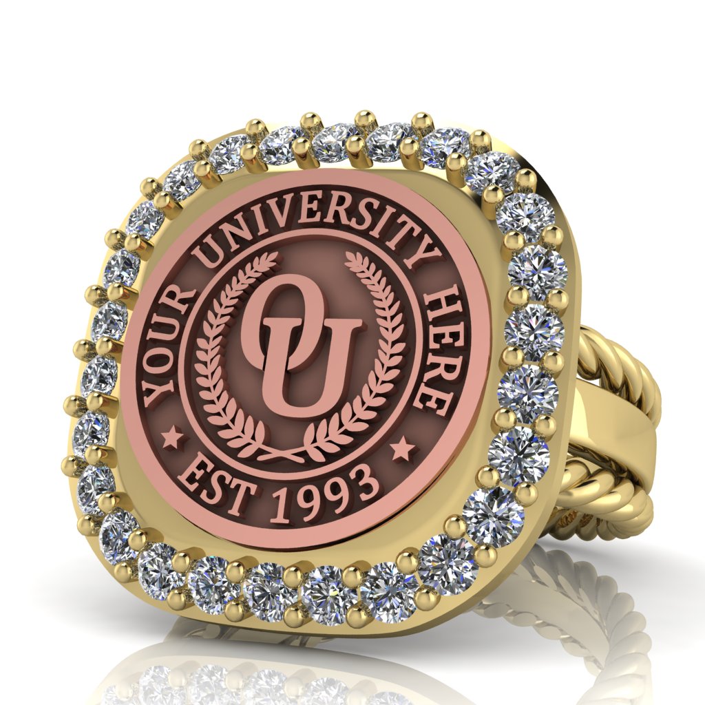 Radius | Rope Edge Band Custom Collage Ring