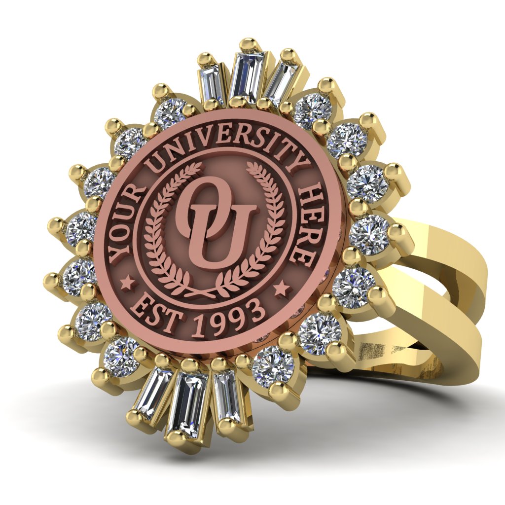 Seren | Knife Edge Band Custom Collage Ring