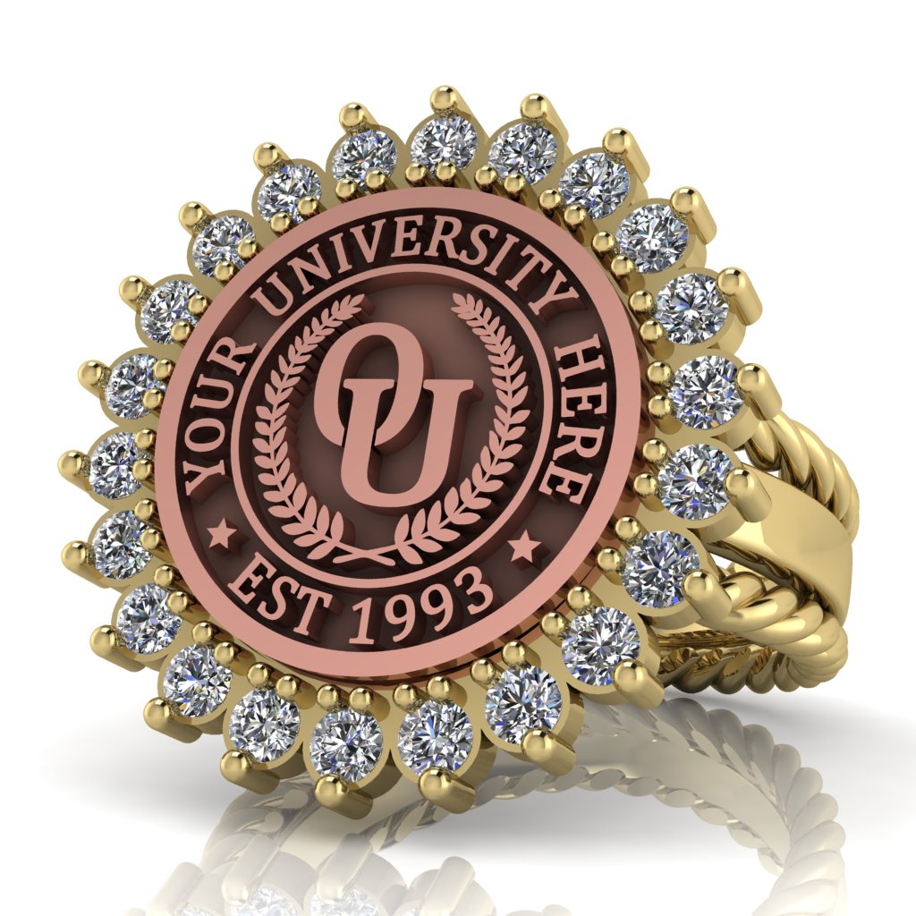 Serku | Rope Edge Band Custom Collage Ring