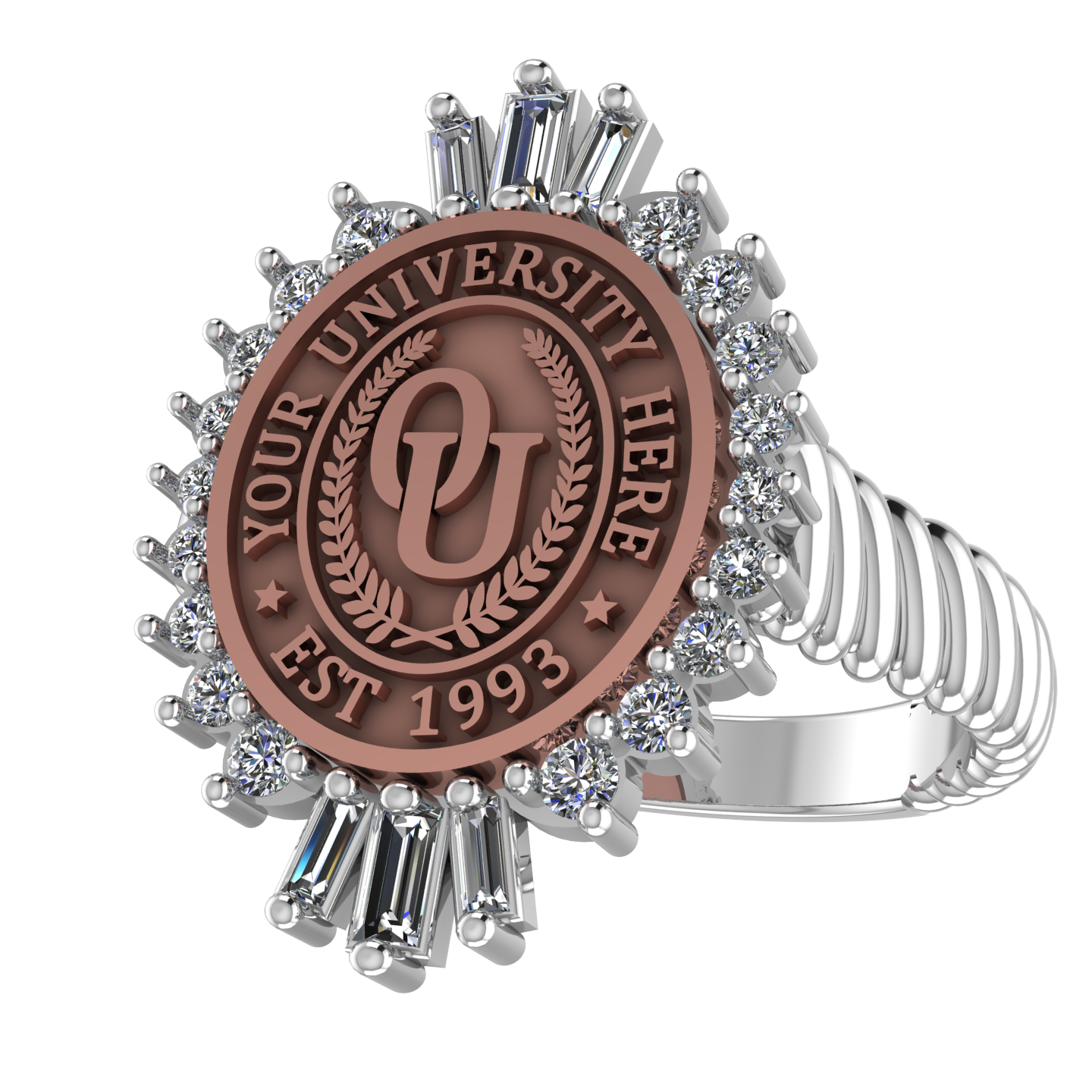 Seren Oval | Rope Core Band Custom Collage Ring