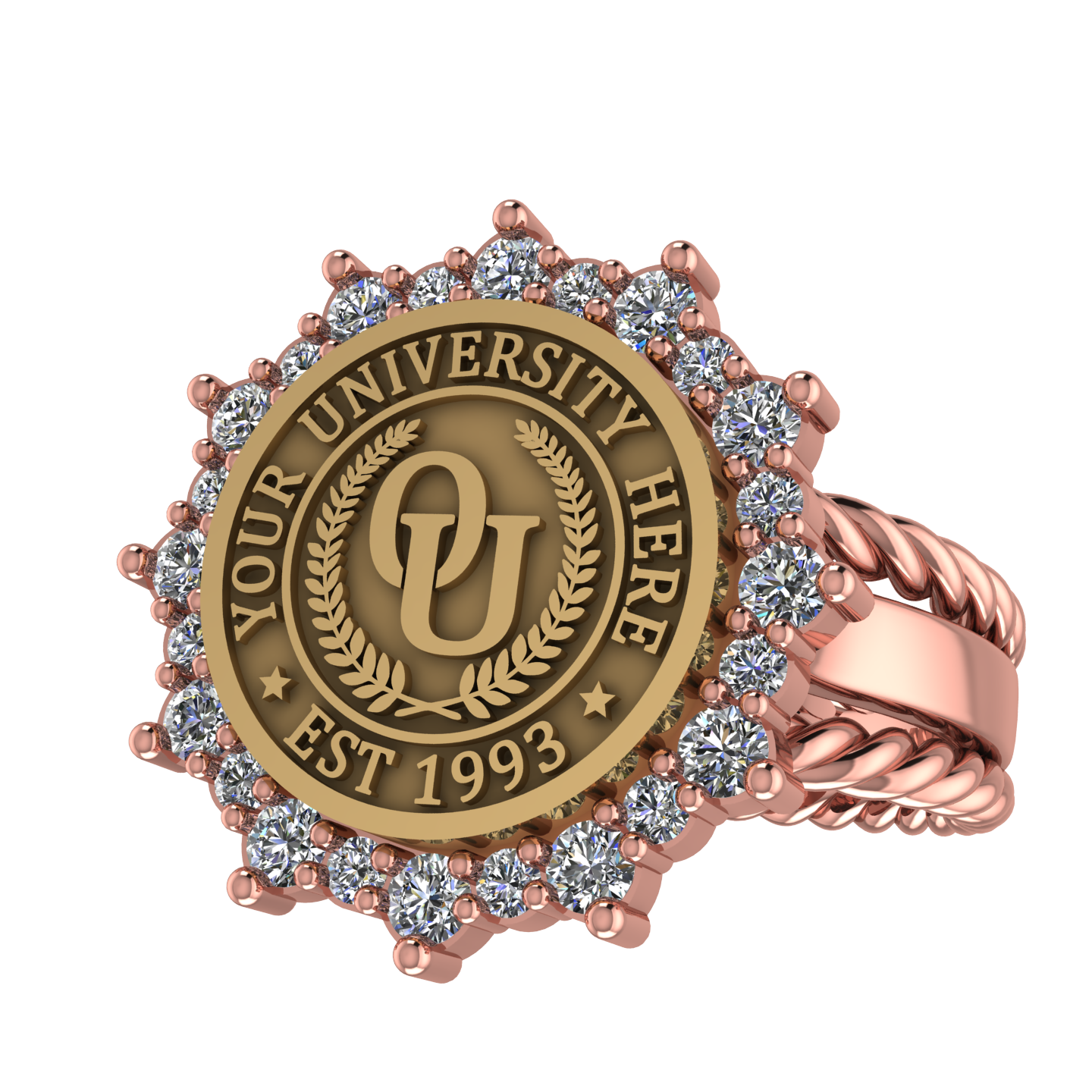 Attraente | Rope Edge Band Custom Collage Ring