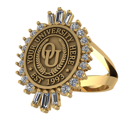 Seren Oval | V-Frame Band Custom Collage Ring