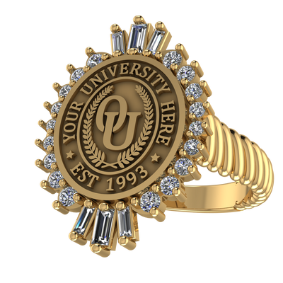 Seren Oval | Rope Core Band Custom Collage Ring