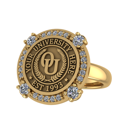 F-Sparkles | Classic Dome Band Custom Collage Ring