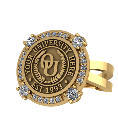 F-Sparkles | Knife Edge Band Custom Collage Ring