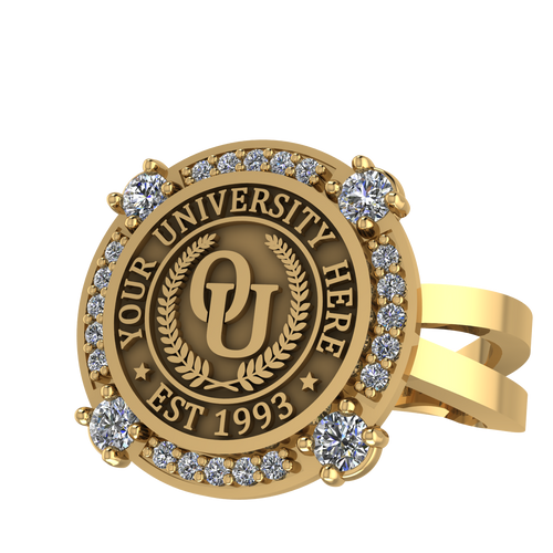 F-Sparkles | Knife Edge Band Custom Collage Ring