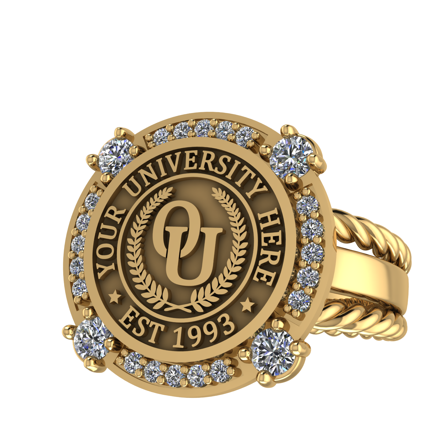 F-Sparkles | Rope Edge Band Custom Collage Ring