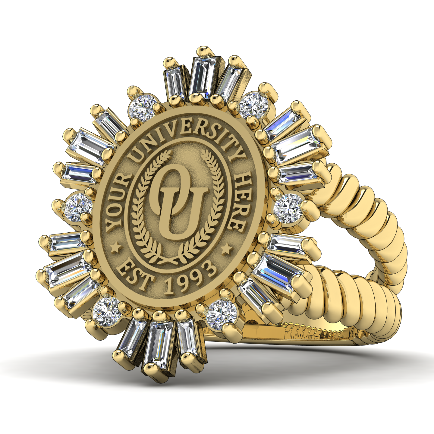 Tramontana Oval | V-Rope Band Custom College Ring