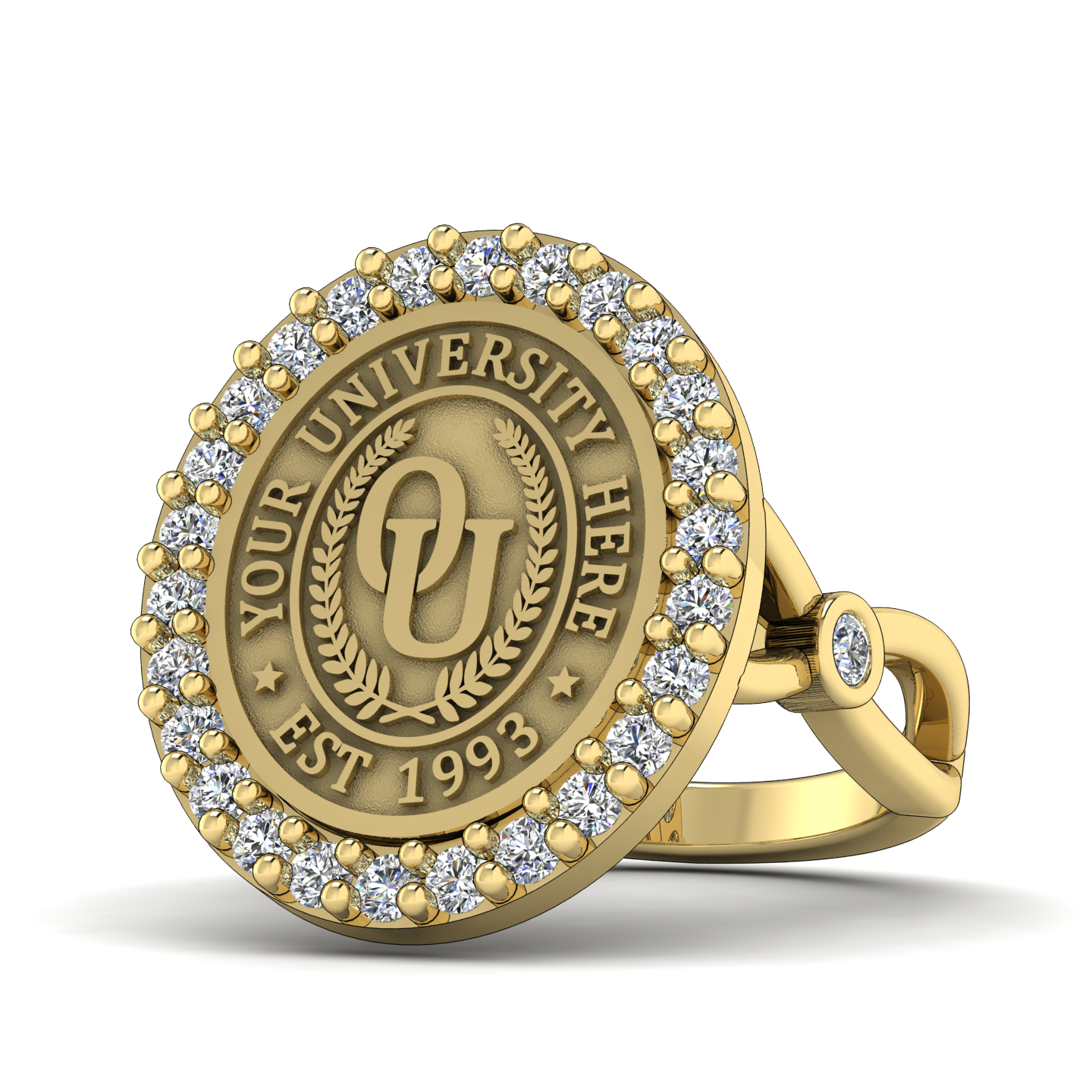 Circum Oval | Infinity Bezel Band Custom College Ring