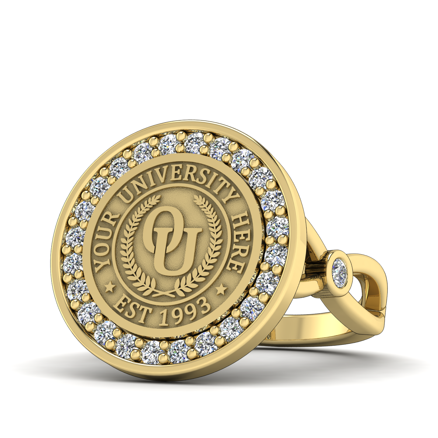 Agonisch | Infinity Bezel Band Custom College Ring