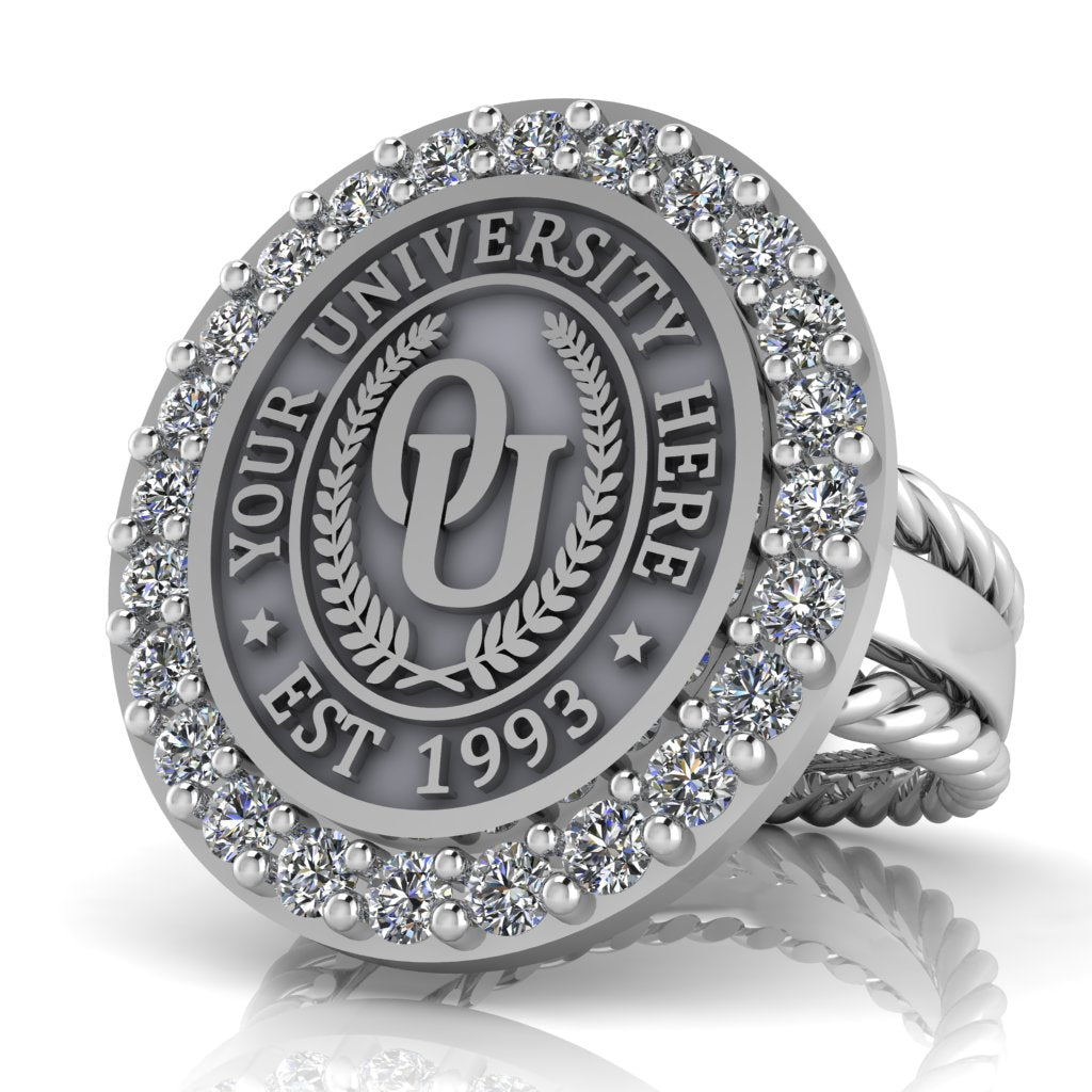 Circum Oval | Rope Edge Band Custom Collage Ring