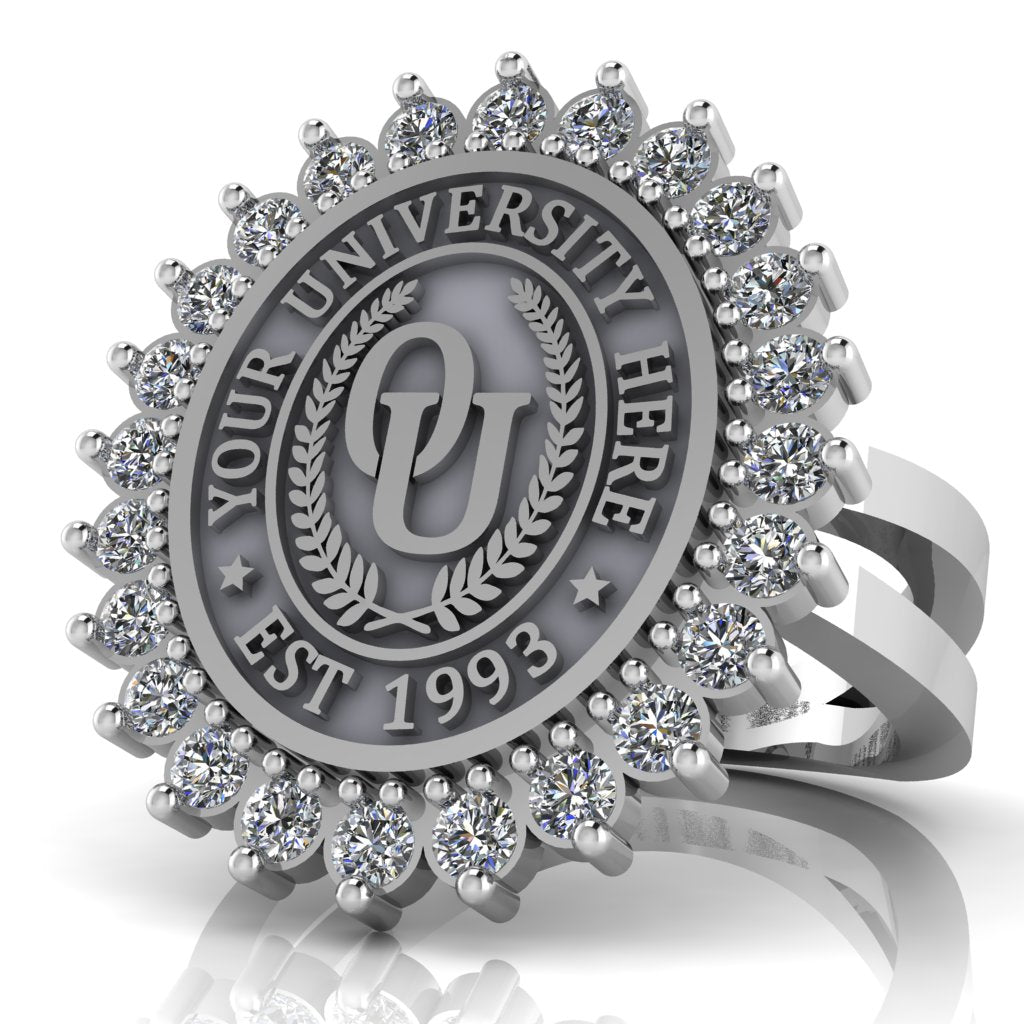 Serku Oval | Knife Edge Band Custom Collage Ring