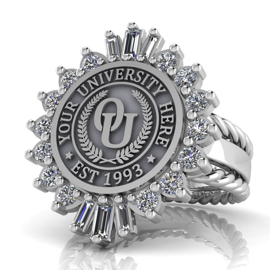 Seren | Rope Edge Band Custom Collage Ring