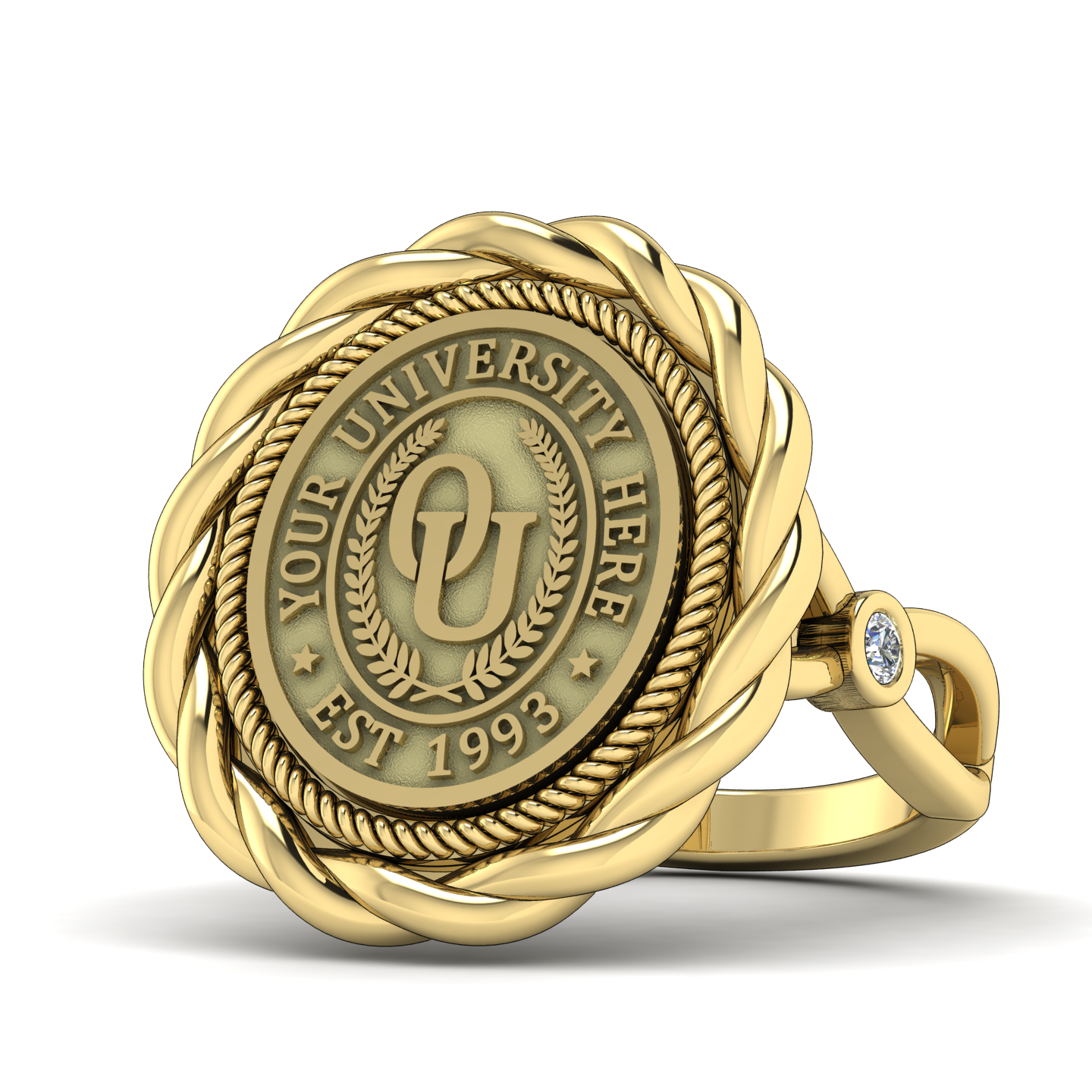 Melipat | Infinity Bezel Band Custom College Ring