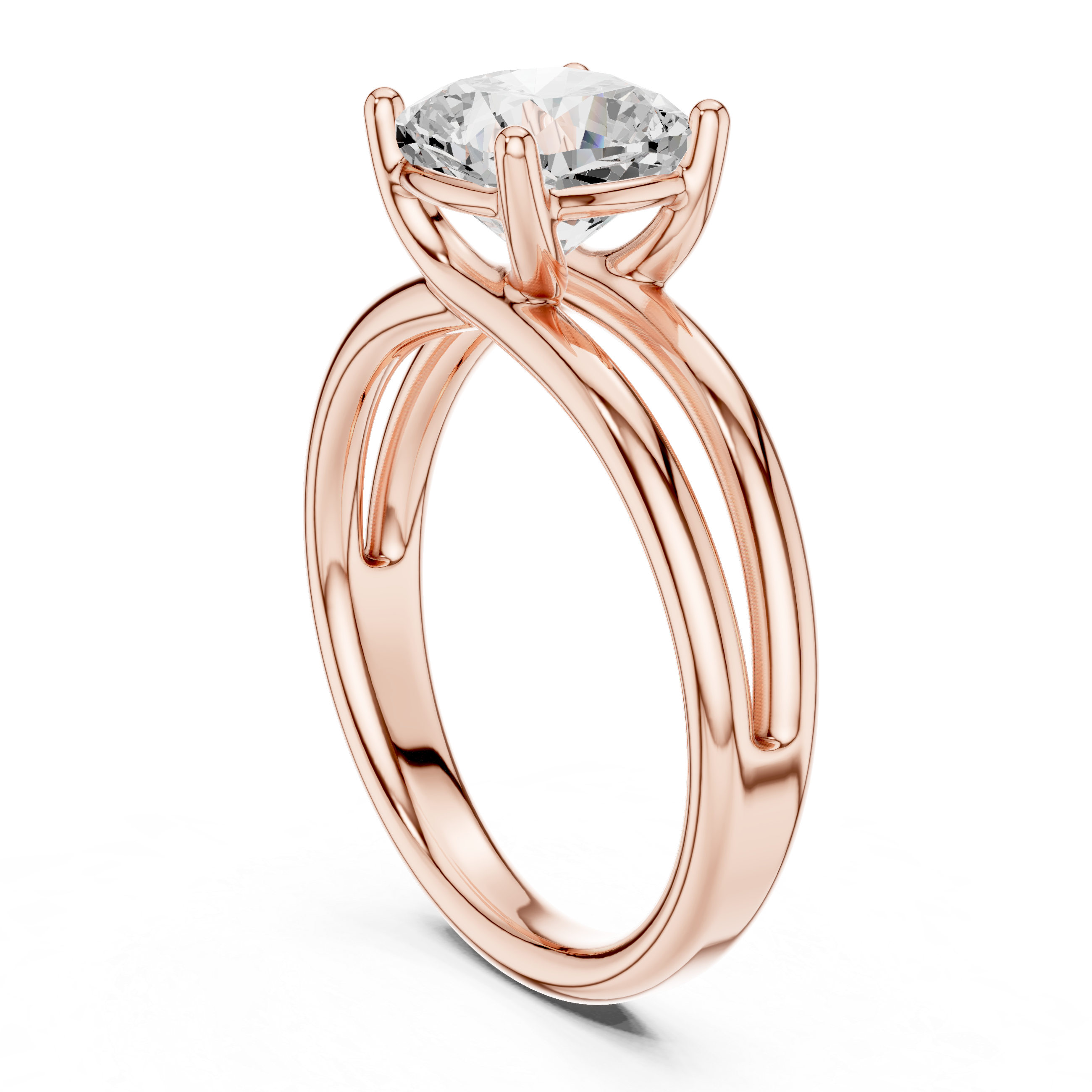Cushion Cut Solitaire Ring – Double Band Contemporary Design