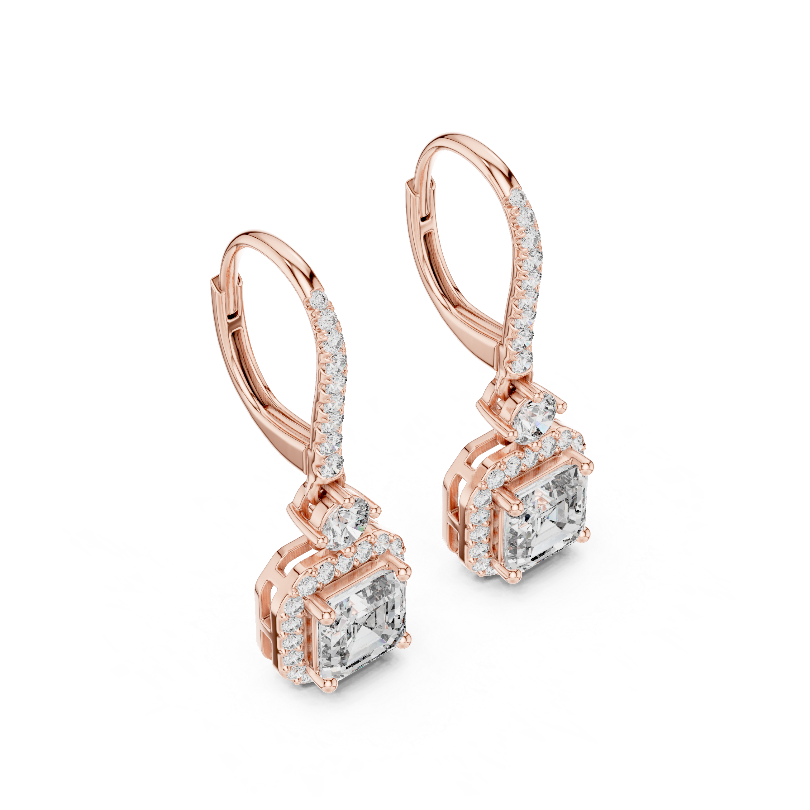 Royal Asscher Diamond Drop Earrings
