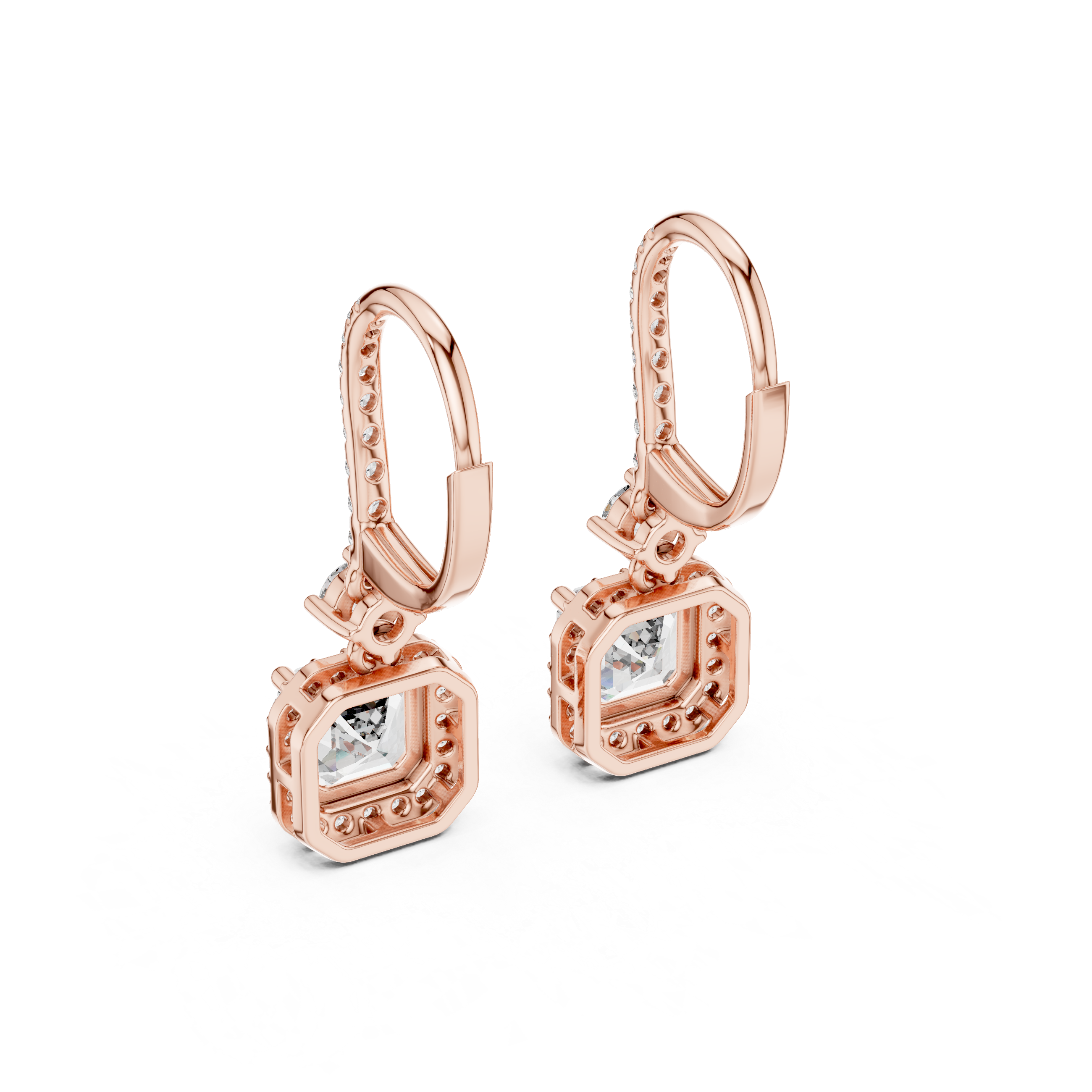 Royal Asscher Diamond Drop Earrings
