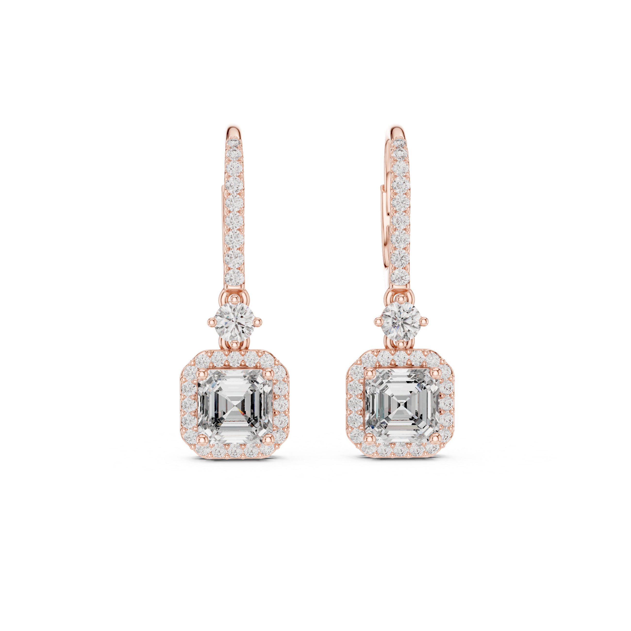 Royal Asscher Diamond Drop Earrings