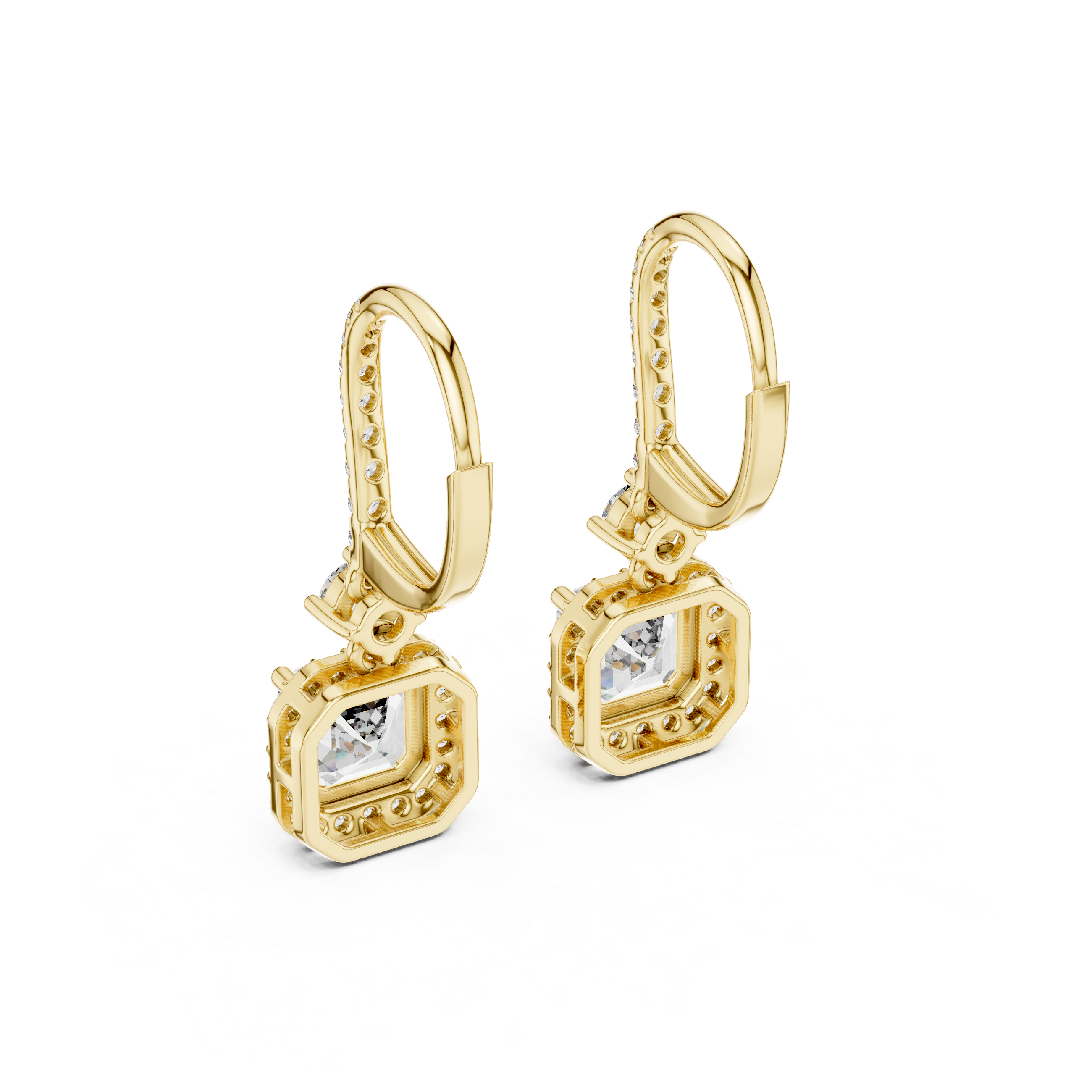Royal Asscher Diamond Drop Earrings