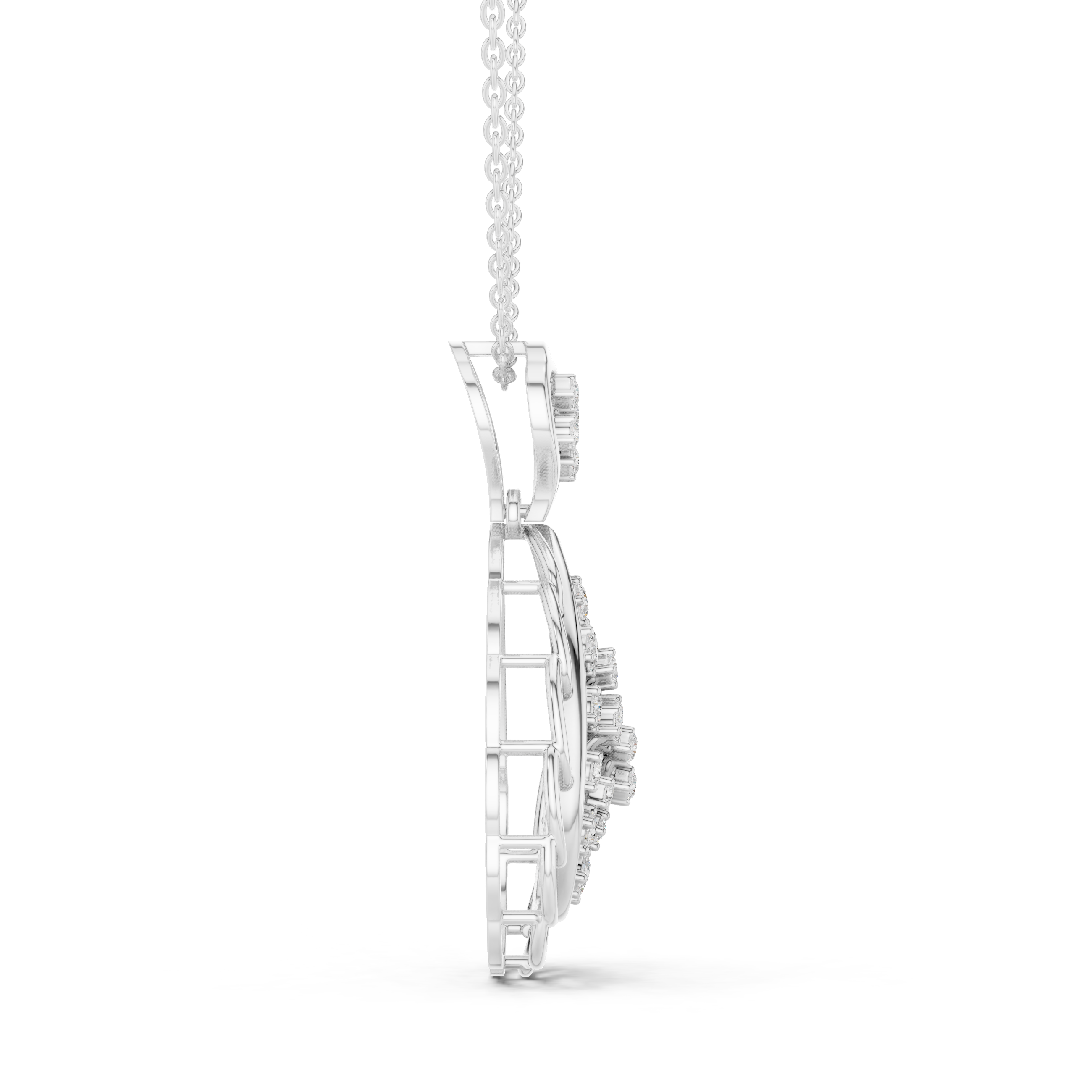 Elegant Teardrop Diamond Pendant