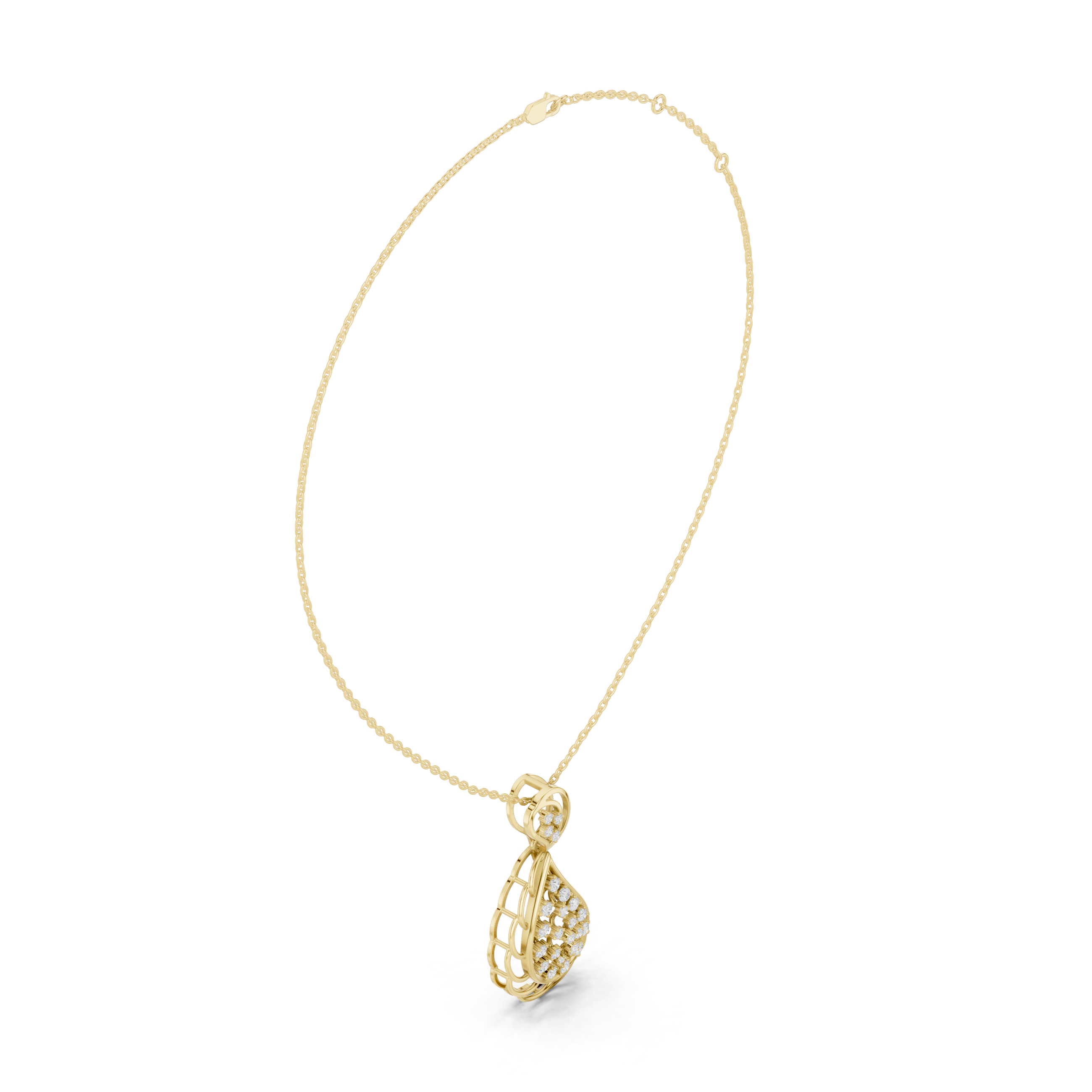 Elegant Teardrop Diamond Pendant