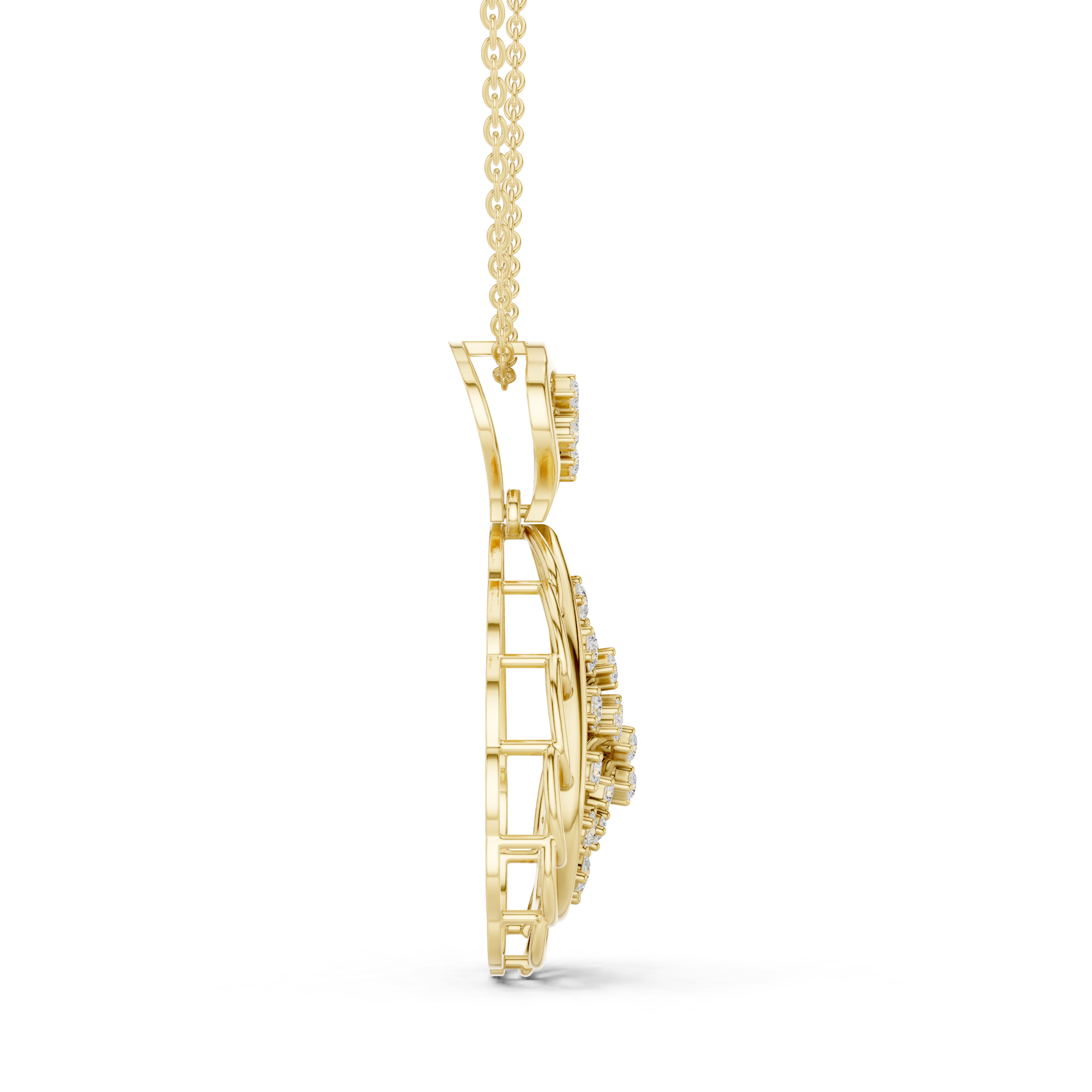 Elegant Teardrop Diamond Pendant