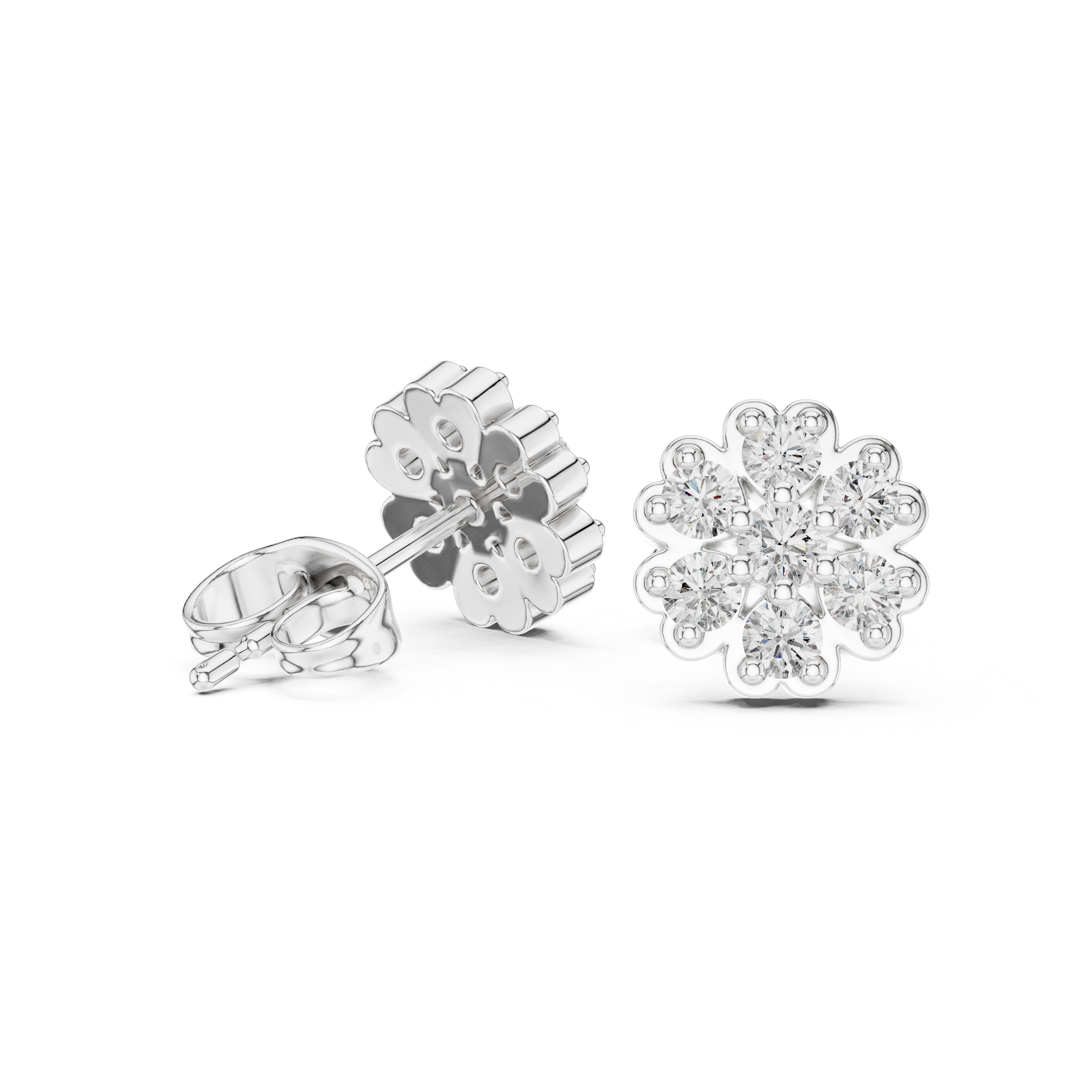 Elegant Floral Diamond Earrings