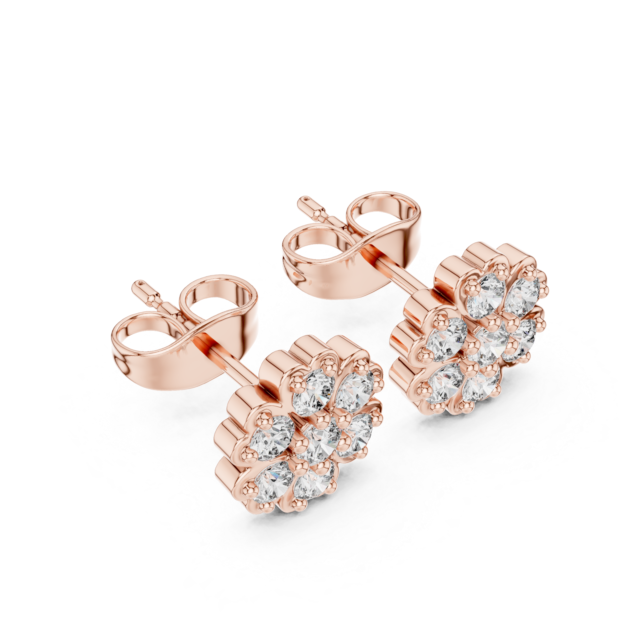 Elegant Floral Diamond Earrings