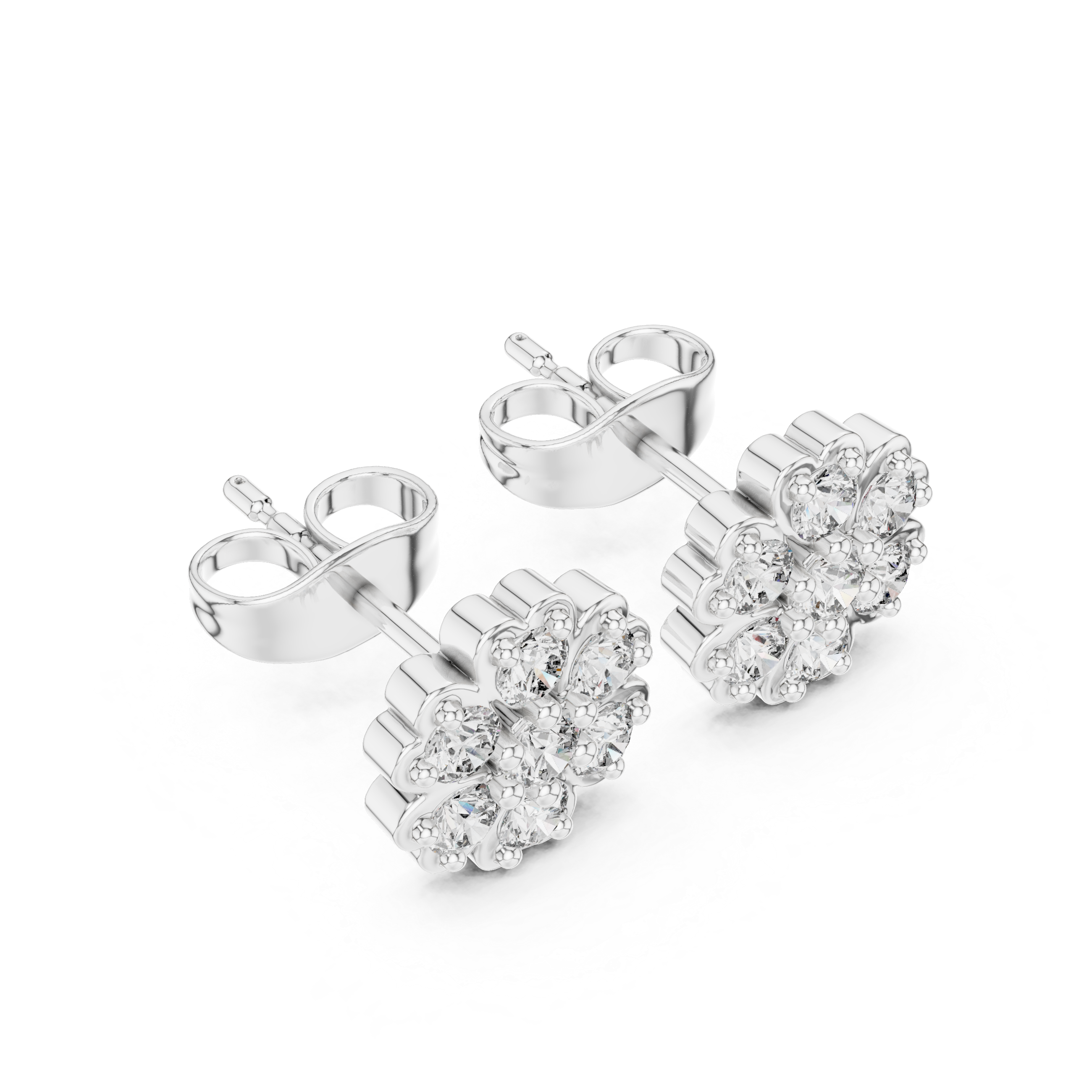 Elegant Floral Diamond Earrings