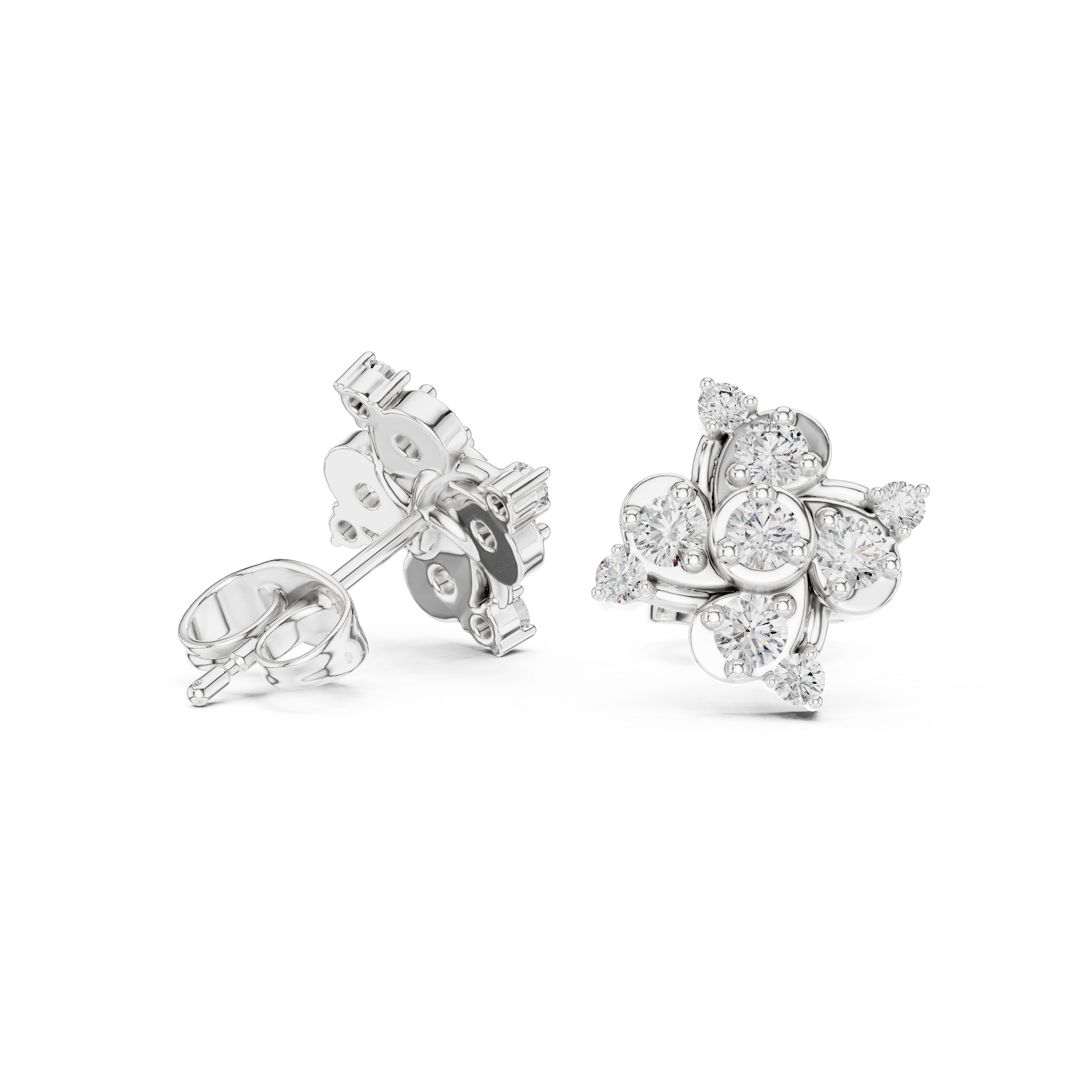 Radiant Floral Diamond Earrings