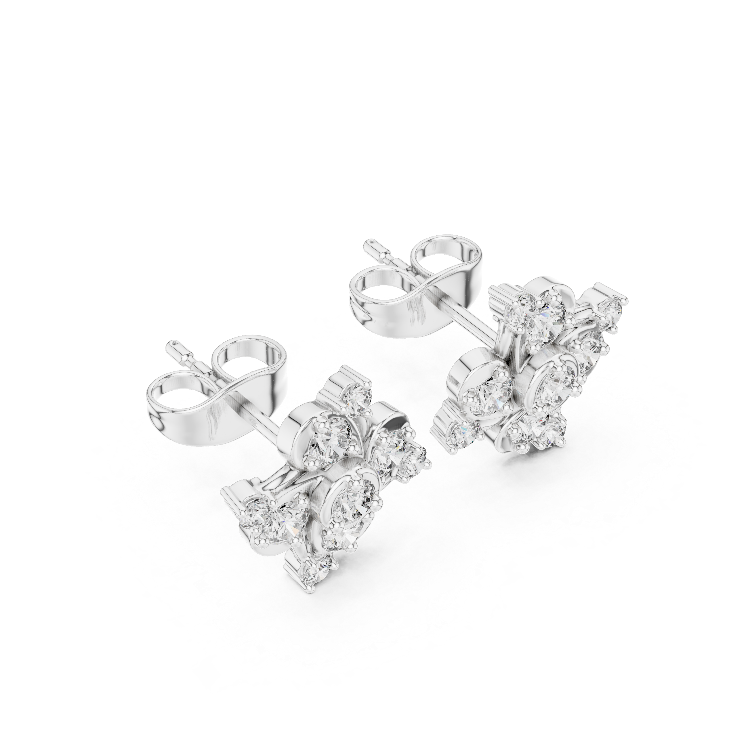 Radiant Floral Diamond Earrings