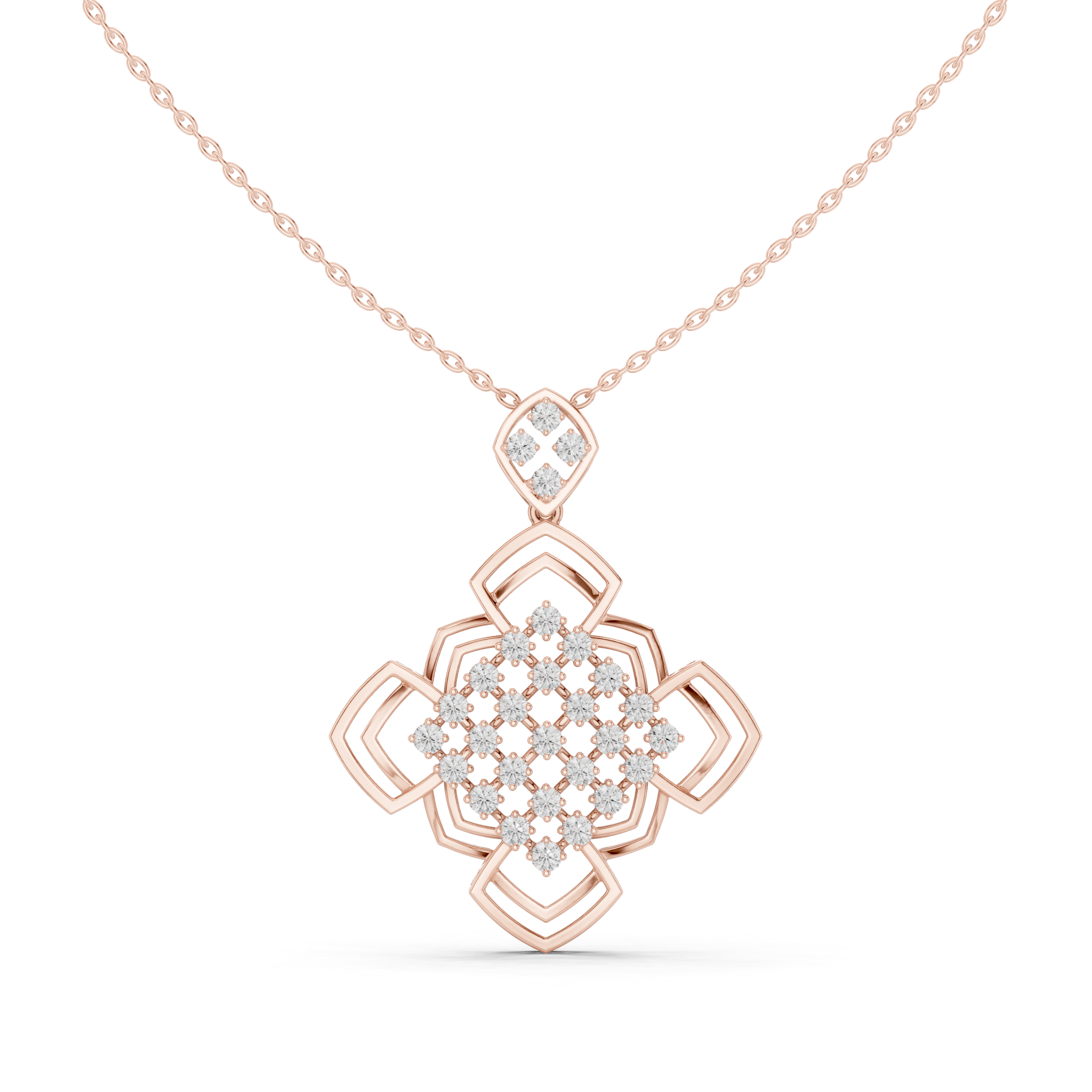 Imperial Diamond Halo Pendant
