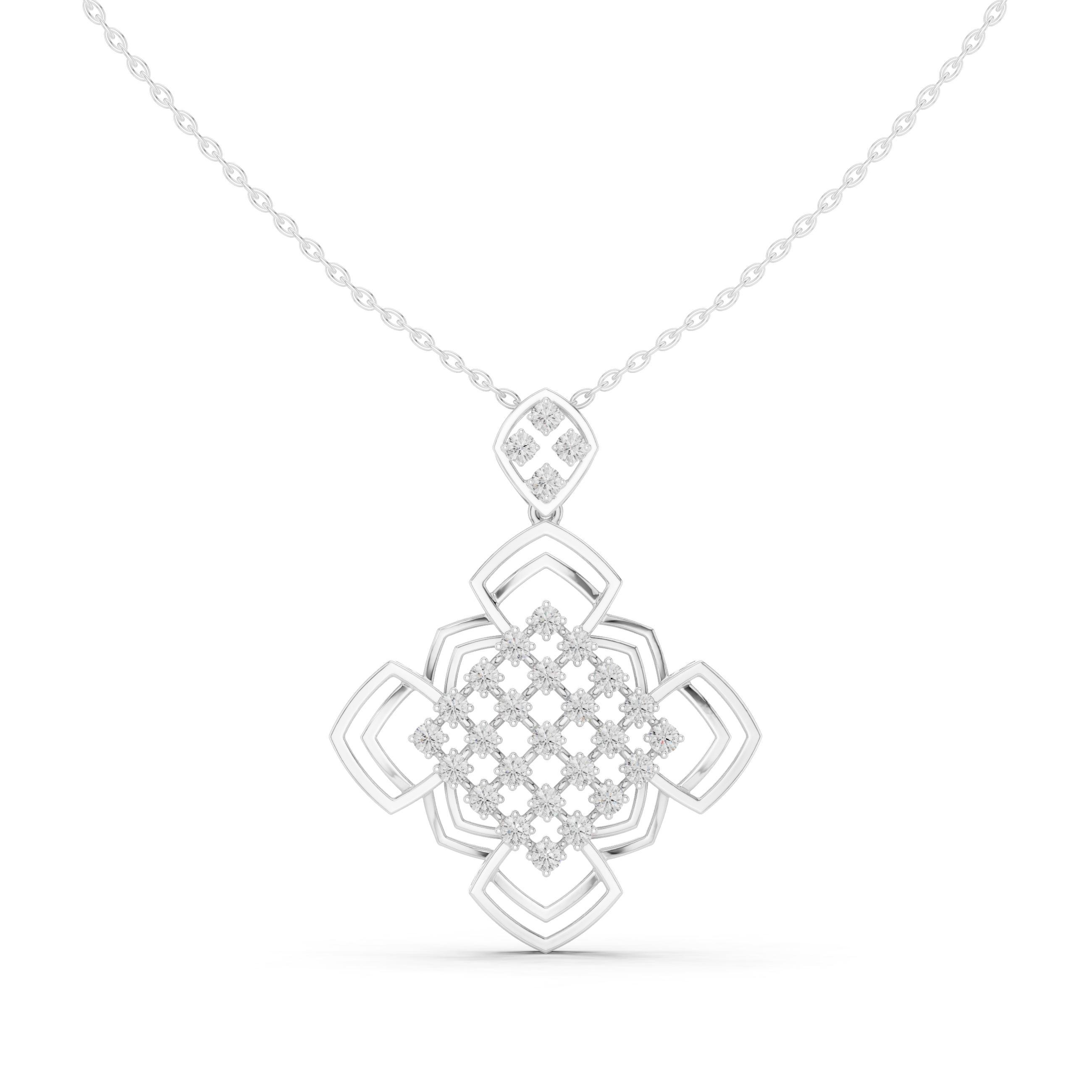 Imperial Diamond Halo Pendant
