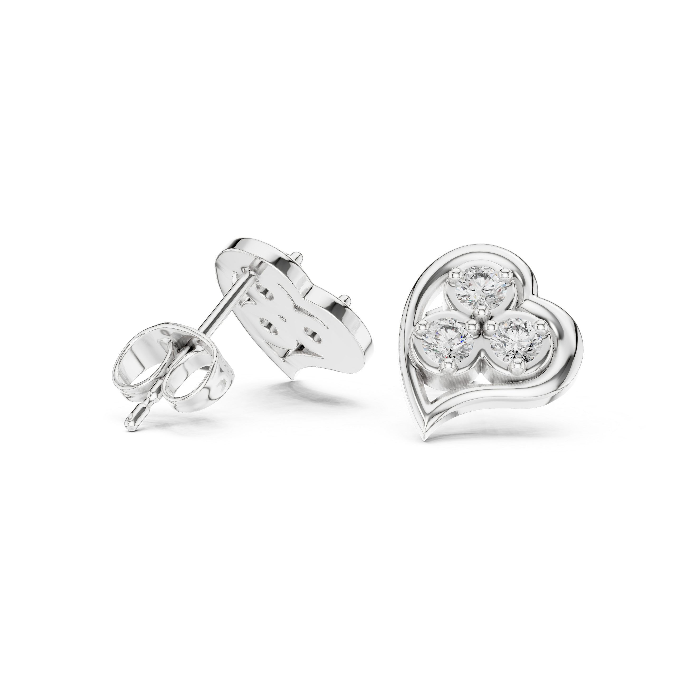 Luxury Heart Diamond Earrings