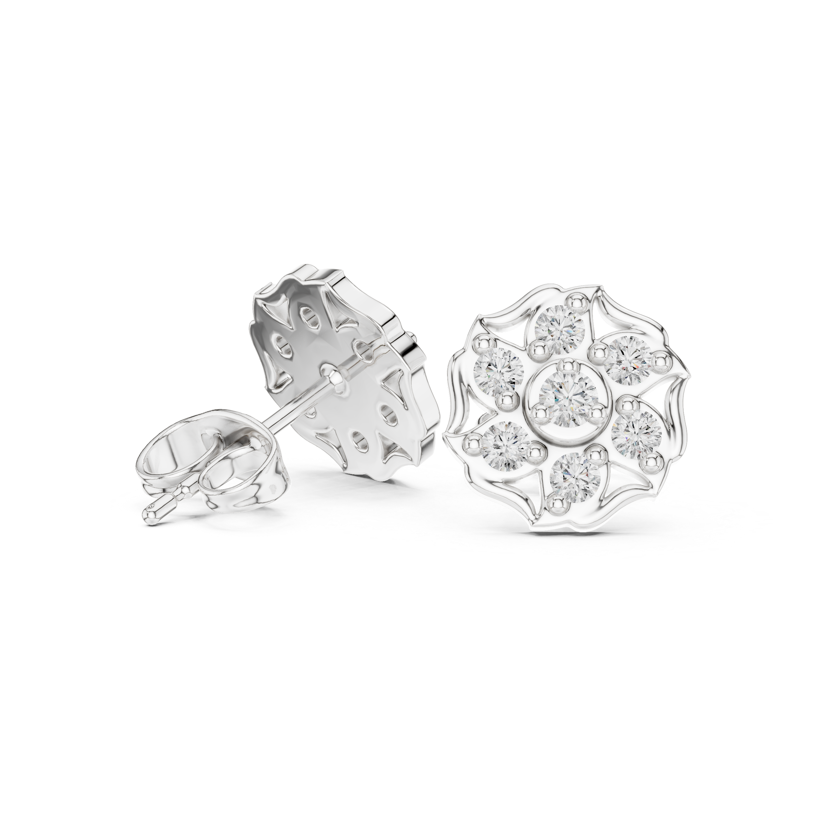 Luxury Cluster Diamond Earrings