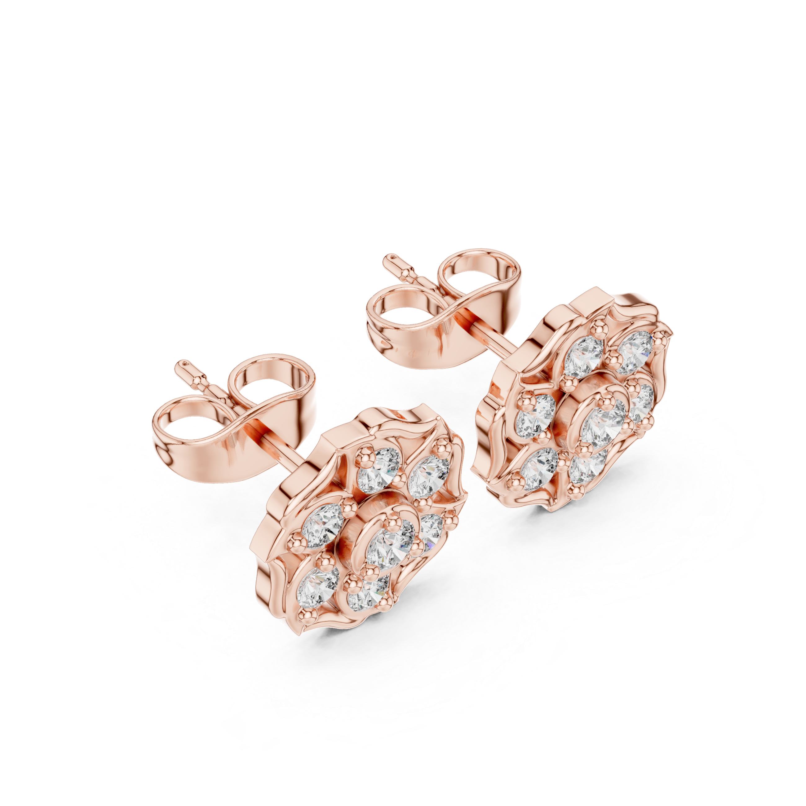 Luxury Cluster Diamond Earrings