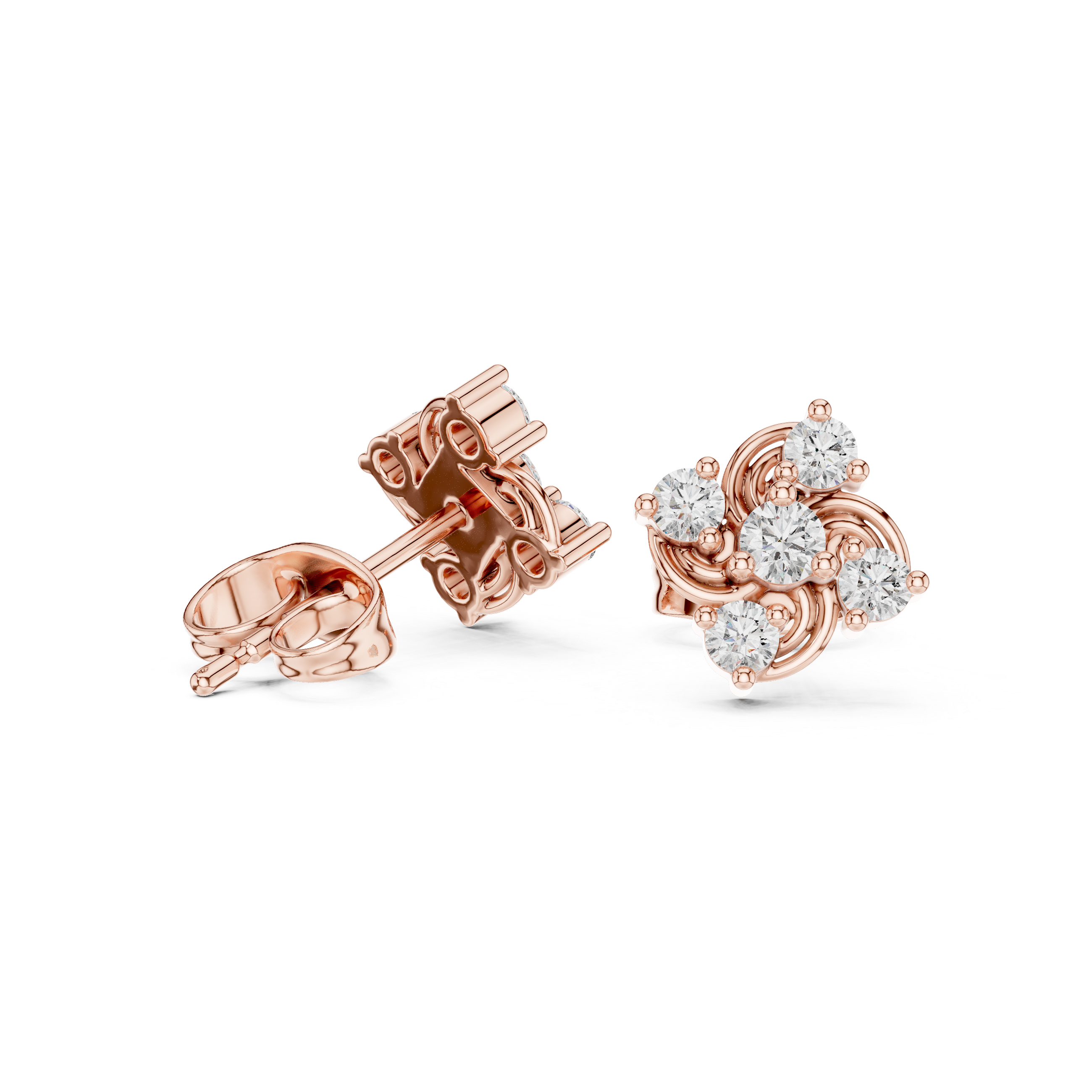 Luxury Swirl Diamond Earrings