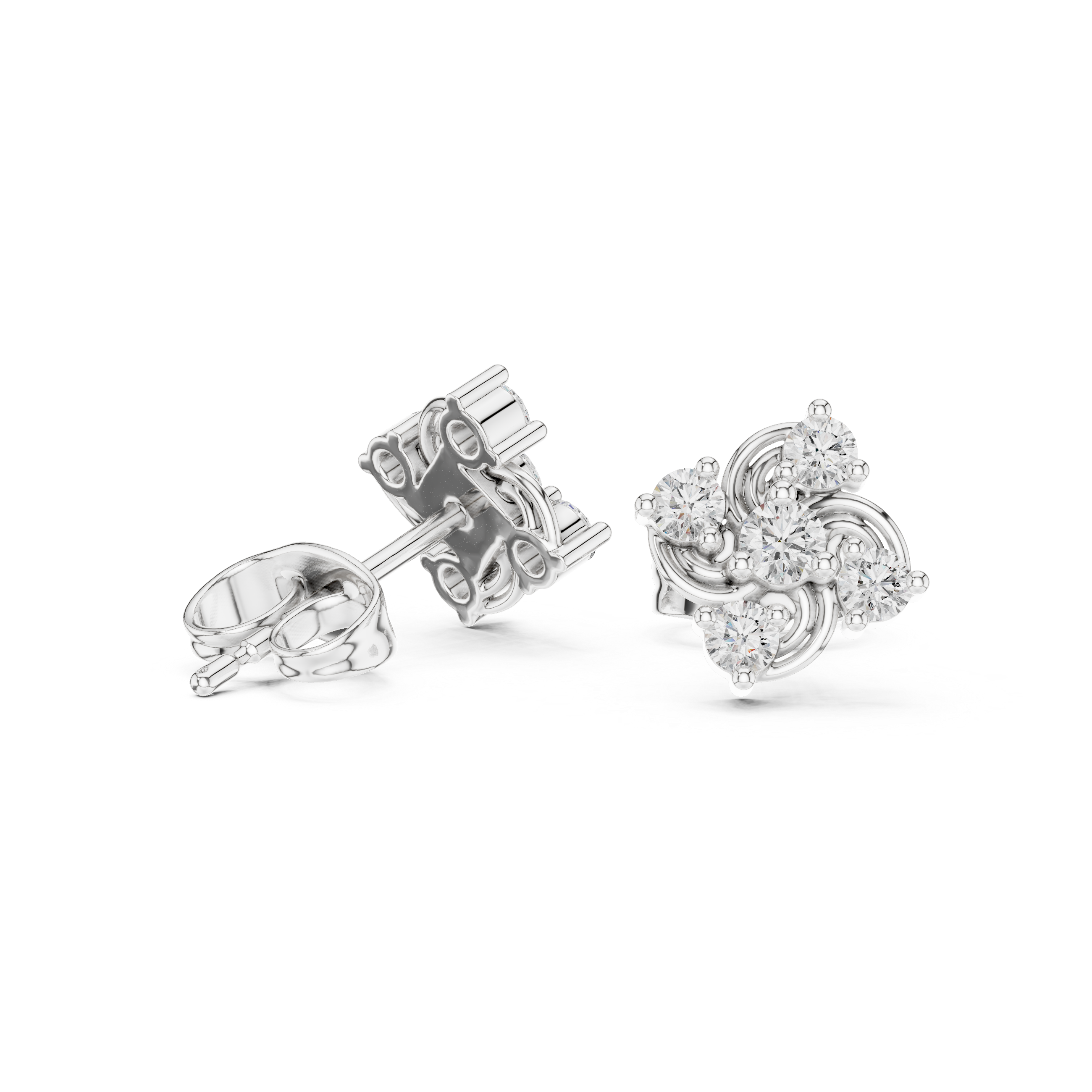 Luxury Swirl Diamond Earrings